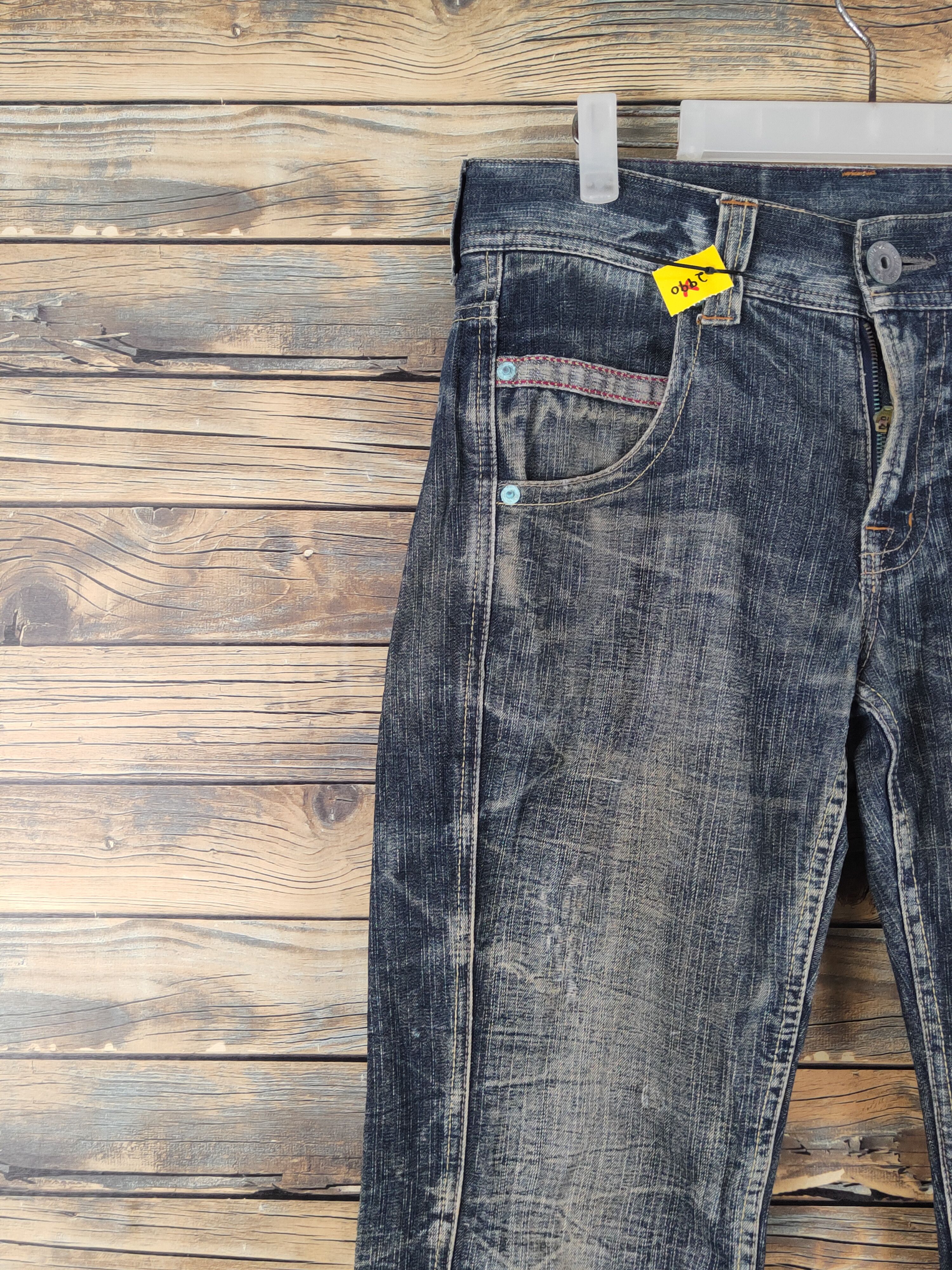 Japanese Brand Japan Dark Blue Distressed Ripped denim Jeans #W1386 Size US 32 / EU 48 - 3 Thumbnail