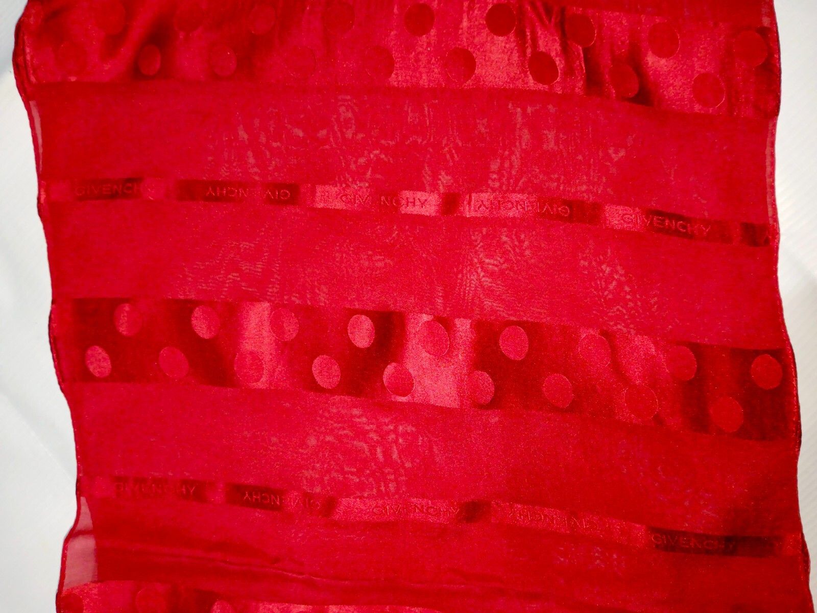Givenchy GIVENCHY PARIS France Vintage Rare Red Silk Scarf Shawl Size ONE SIZE - 1 Thumbnail