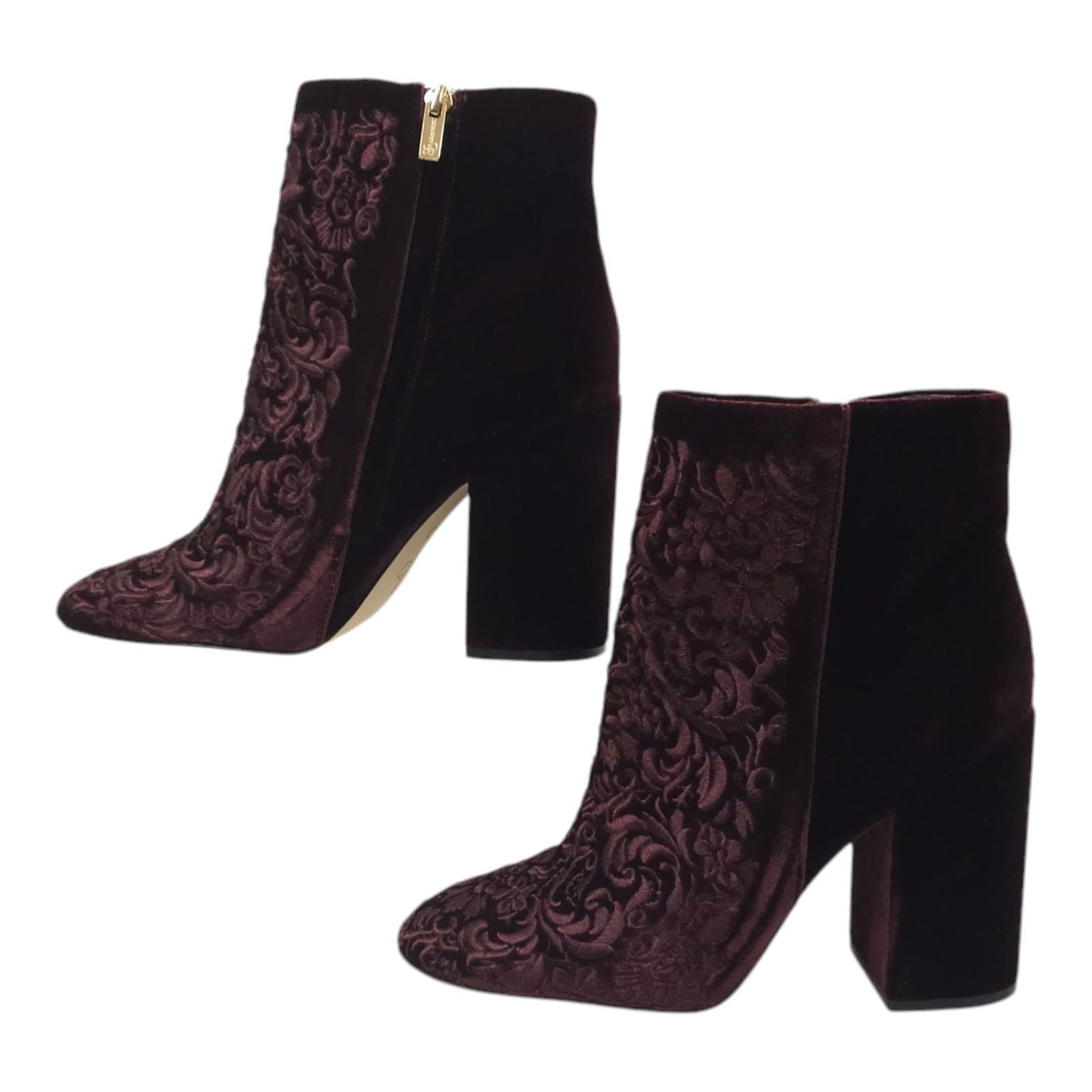 Jessica Simpson Jessica Simpson Wovella Velvet Embroidered Ankle Boots Women Size US 9 / IT 39 - 1 Thumbnail