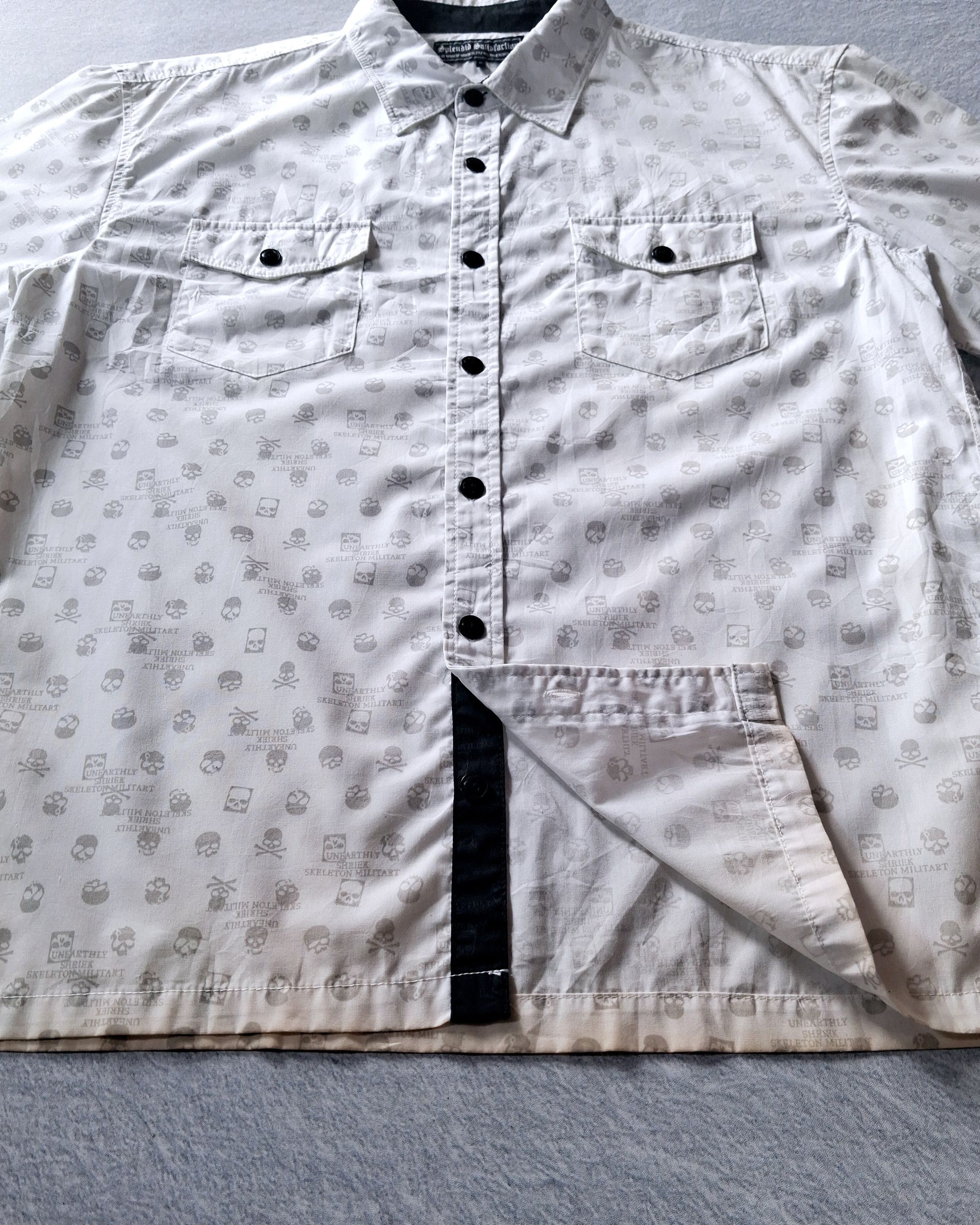 Japanese Brand SPLENDID SATISFACTION AOP SKULL SS SHIRT Size US XL / EU 56 / 4 - 2 Thumbnail