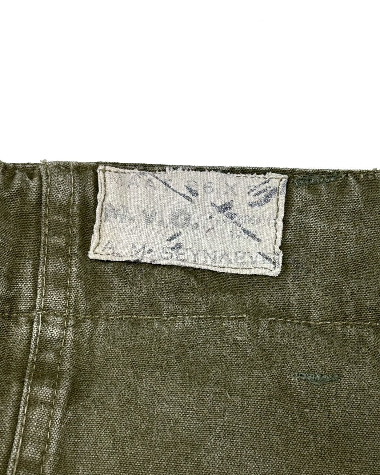 Vintage 50s Olive Green Dutch Military Cargo Trousers (32x31.5) Size US 32 / EU 48 - 3 Thumbnail