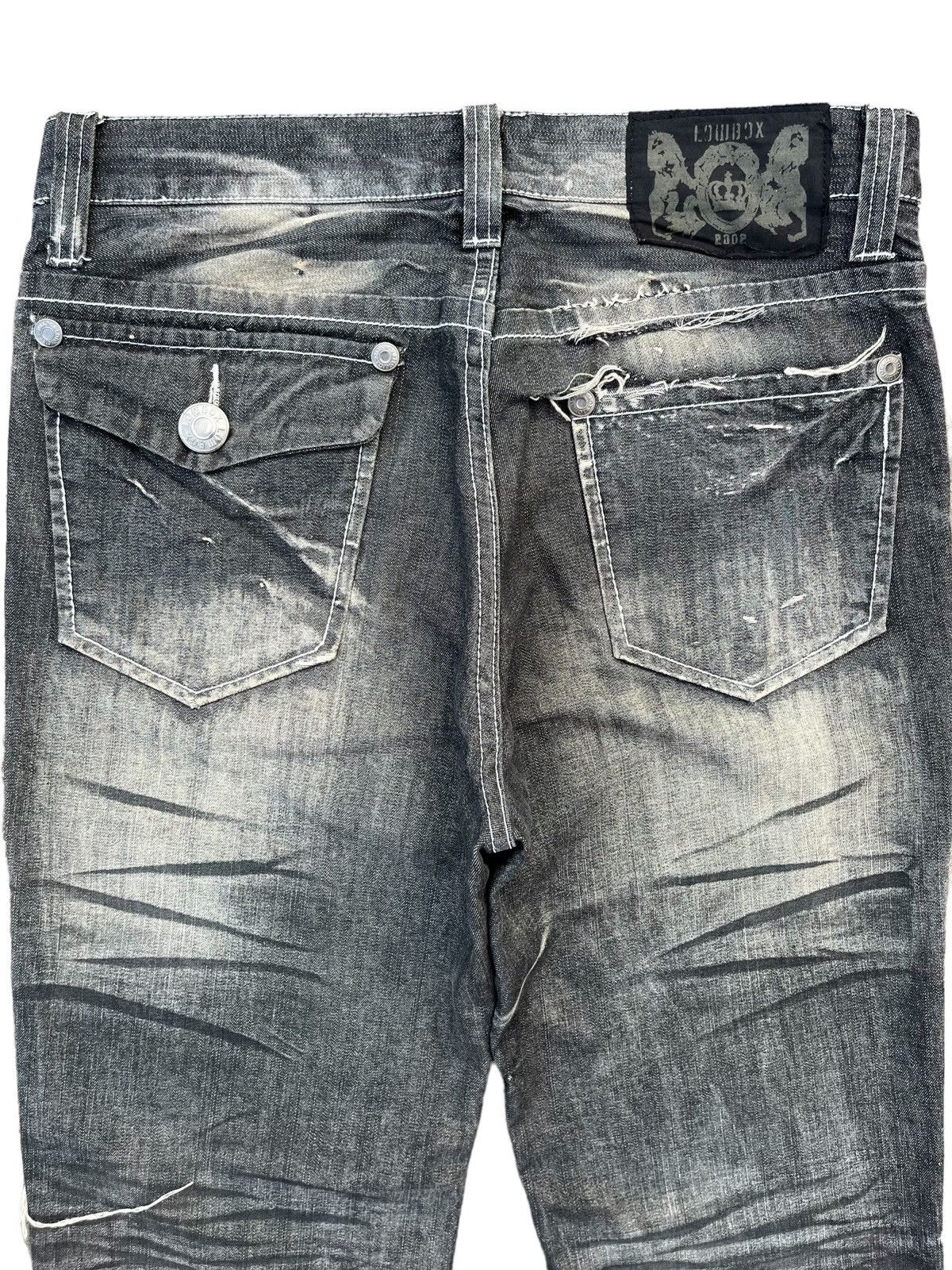 Vintage Japanese Brand Lowbox Distressed Charcoal Faded Jean