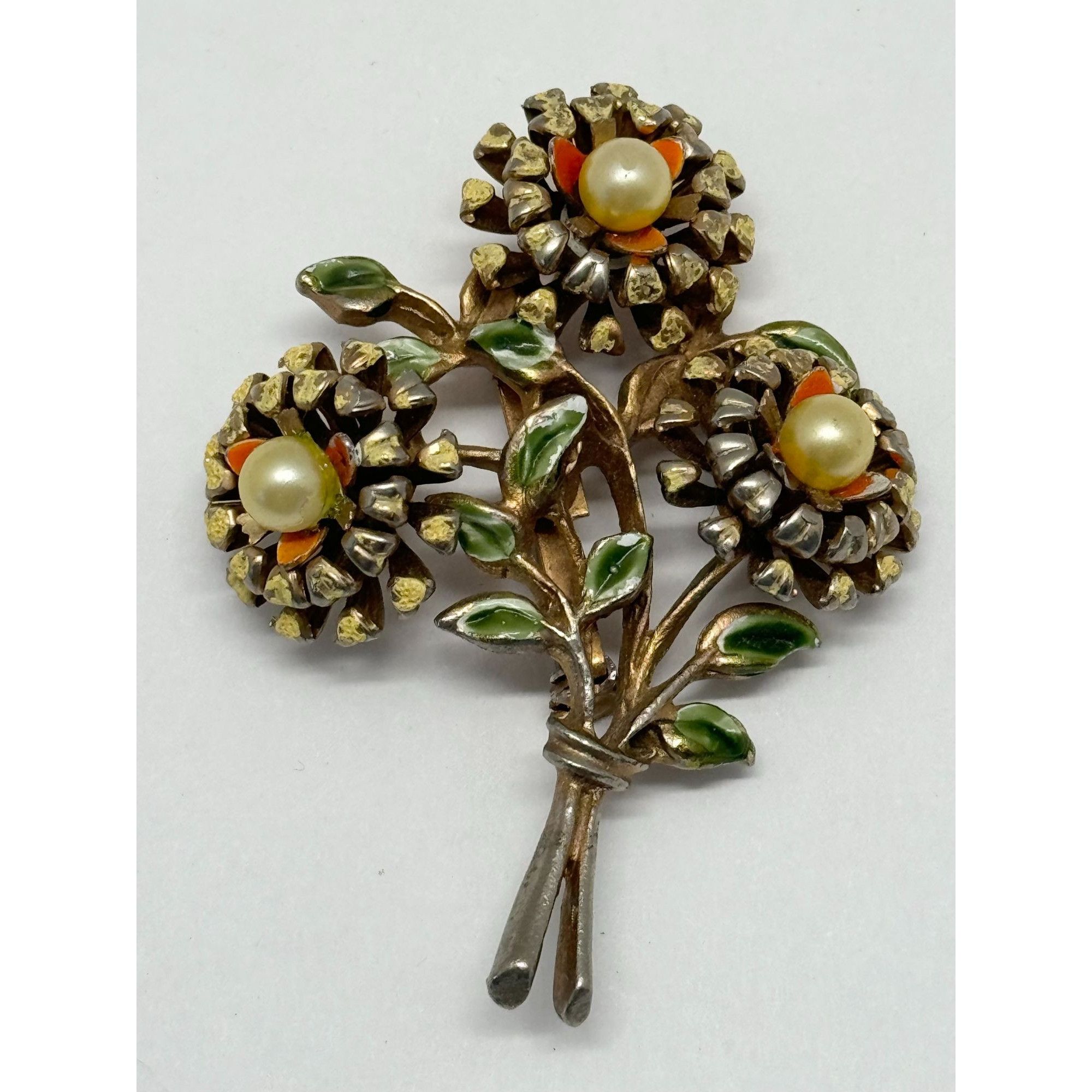 Vintage Vintage flower brooch pin Size ONE SIZE - 2 Thumbnail