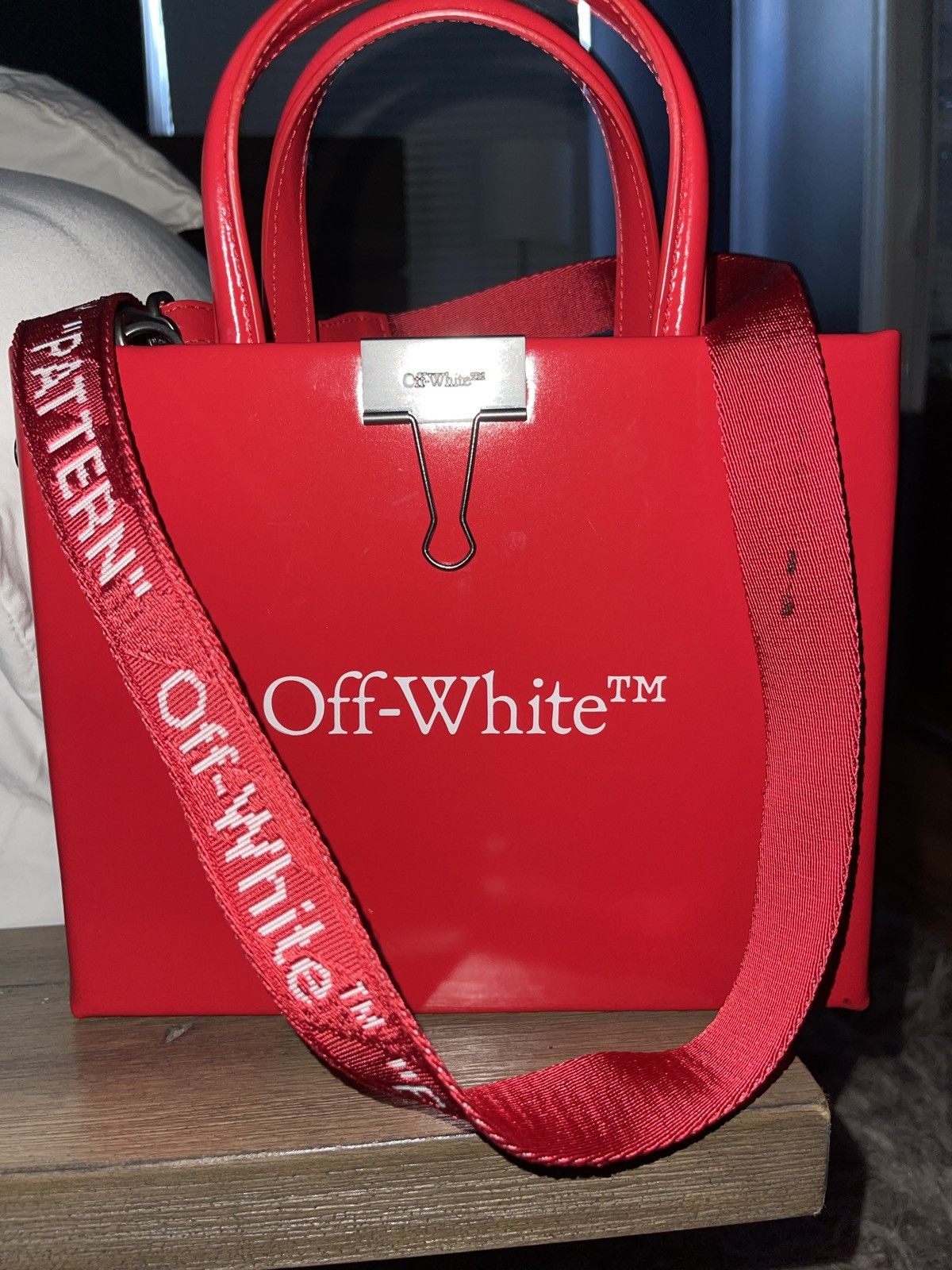 OffWhite Leather Off White Bag with cross body feature Grailed
