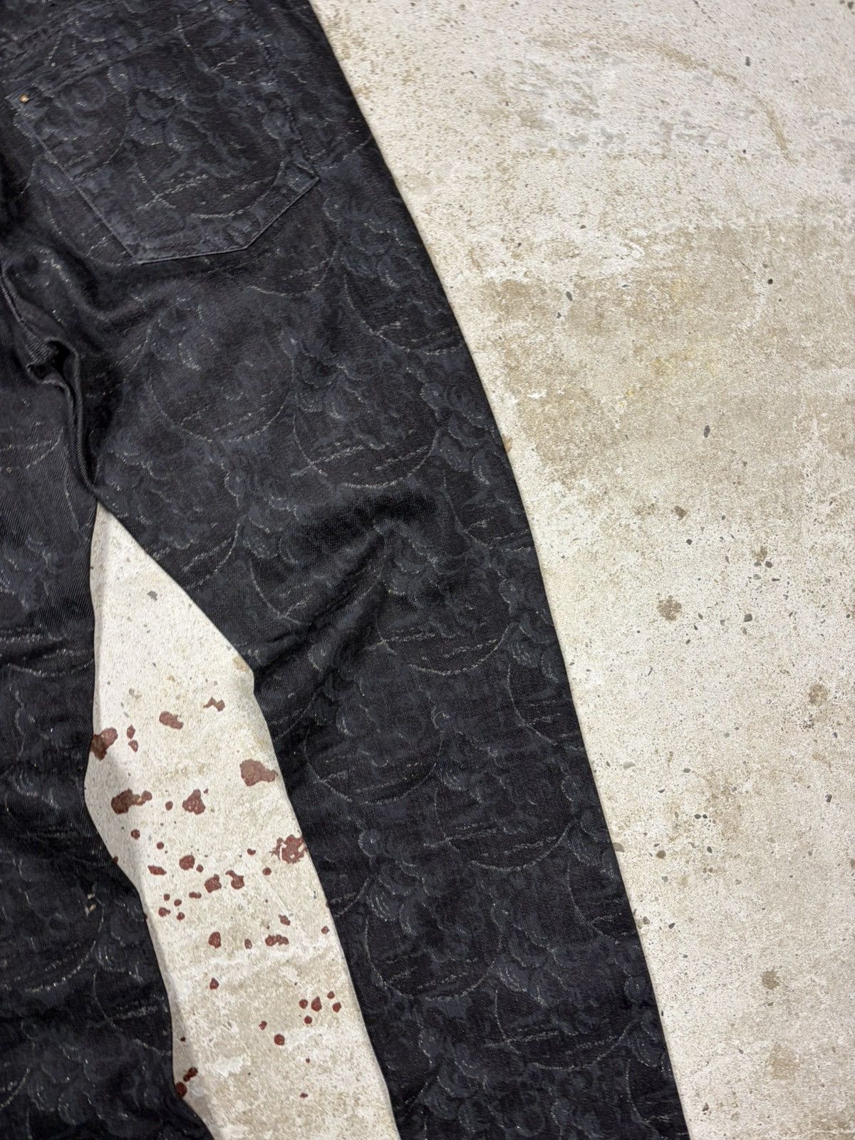 Just Cavalli 2000s Just Roberto Cavalli Abstract Floral Print Black Jeans Size 30" / US 8 / IT 44 - 16 Thumbnail