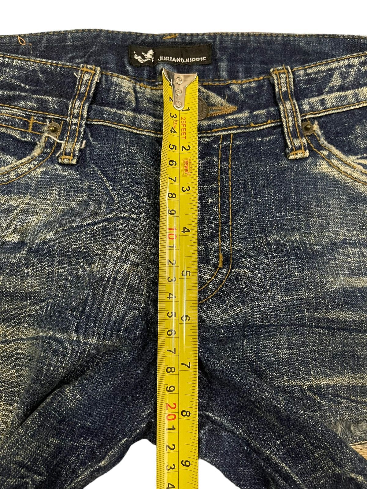 14th Addiction Vintage Japanese Brand Blue Wash Distressed Flare Jeans Size US 30 / EU 46 - 14 Thumbnail