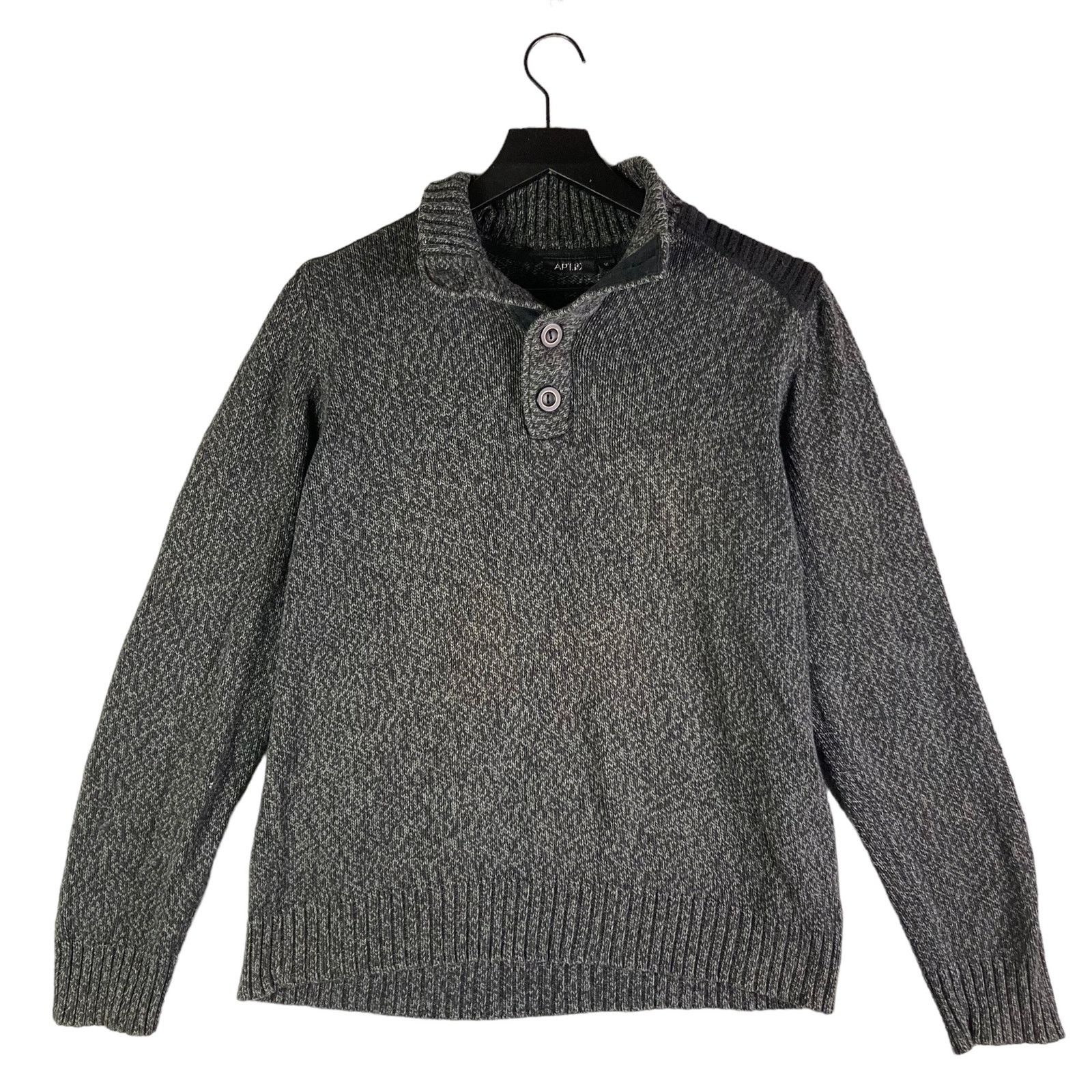 Apt. 9 Sweater Mens Gray Pullover Size Medium 1/4 Button Knit Size US M / EU 48-50 / 2 - 1 Thumbnail