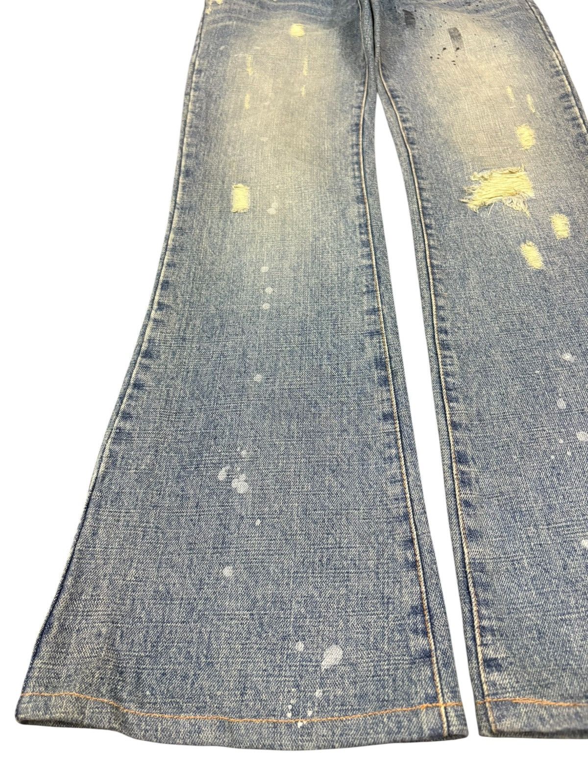 Hysteric Glamour Vintage Japanese Brand Mud Wash Distress Flare Jeans Size 30" / US 8 / IT 44 - 6 Thumbnail