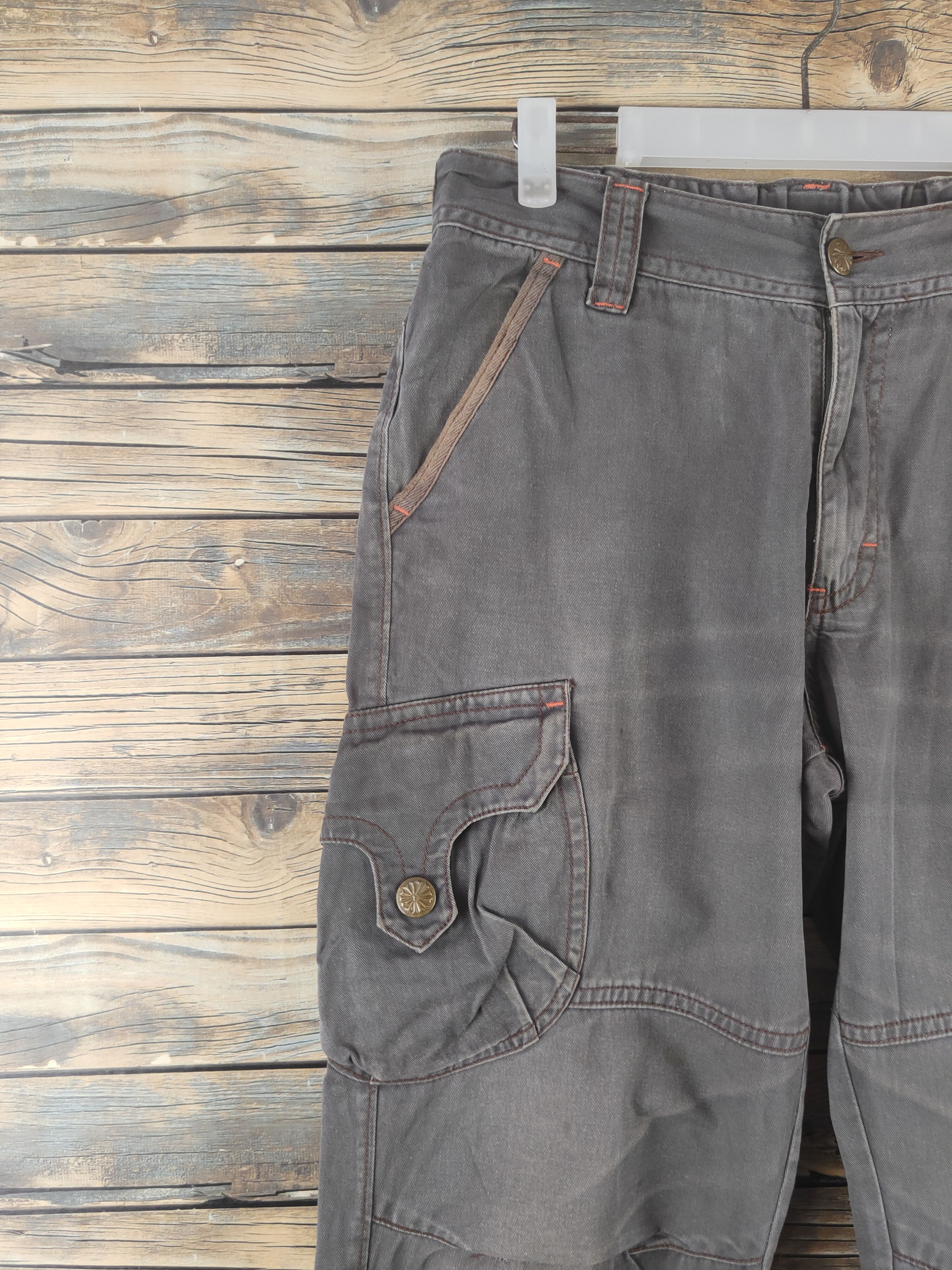 Japanese Brand DL Japanese Brand Dark Gray Multipocket Cargo Pants #1903 Size US 31 - 3 Thumbnail