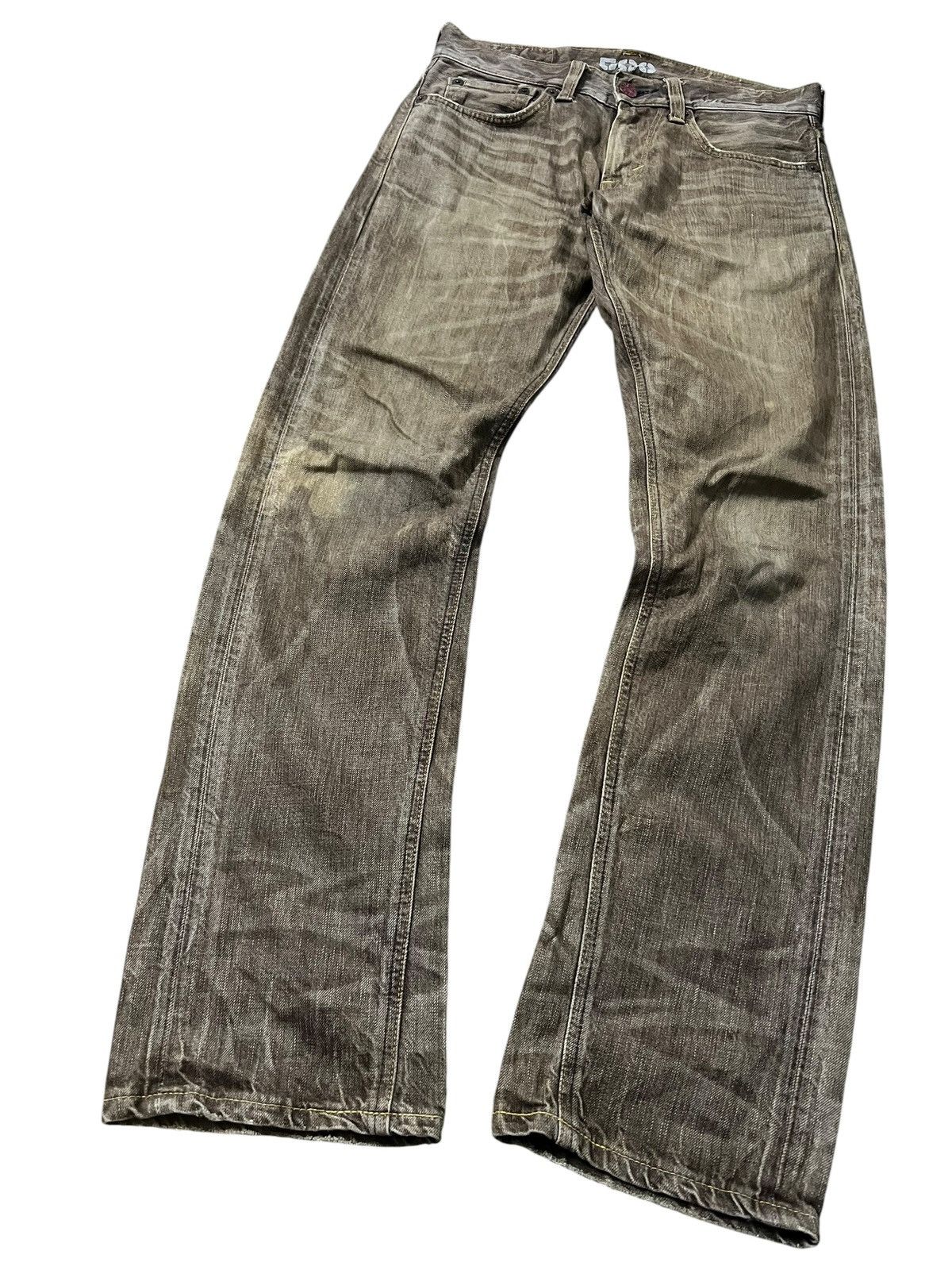 Kapital Vintage Edwin Brown 503 Clawmark Mud wash Jean Size US 31 - 1 Thumbnail