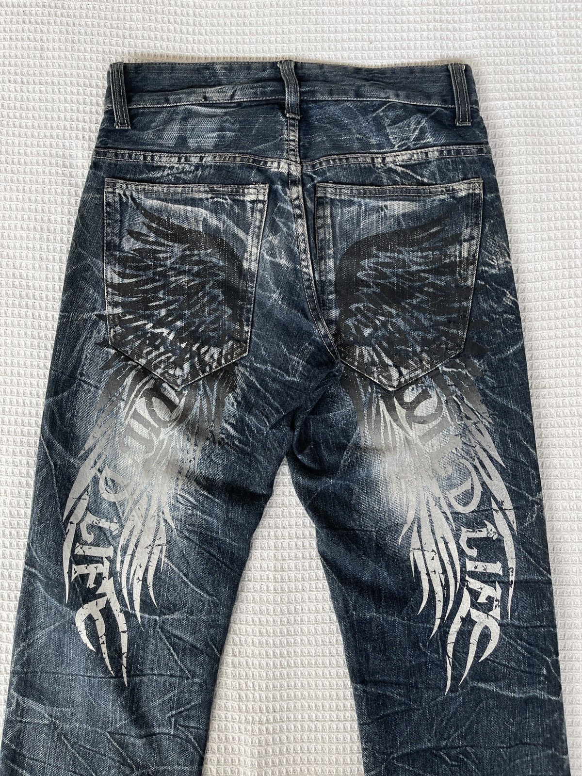 Hysteric Glamour Vintage 90s🔥WILD LIFE🔥Thunder Blue Jeans LGB Style Size US 31 - 2 Thumbnail