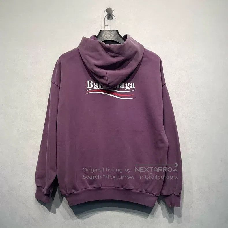 Balenciaga Balenciaga Wave Logo Printed Purple Hoodie Size US M / EU 48-50 / 2 - 2 Thumbnail