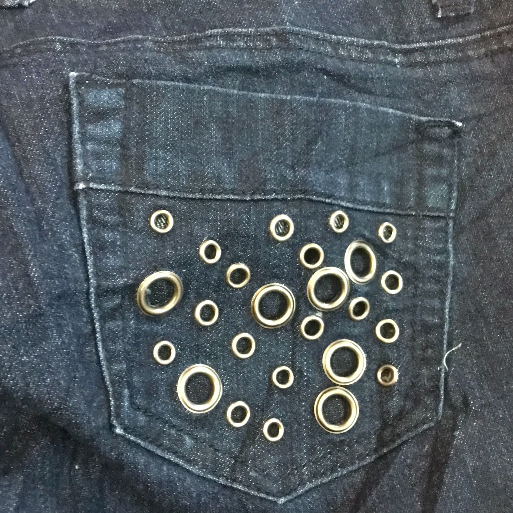 Vintage Ashley Stewart Jeans Womens 14W Blue Denim Studded Pockets Low Rise Casual 5-Pocket Modern Size 36" / US 14 / IT 50 - 7 Thumbnail