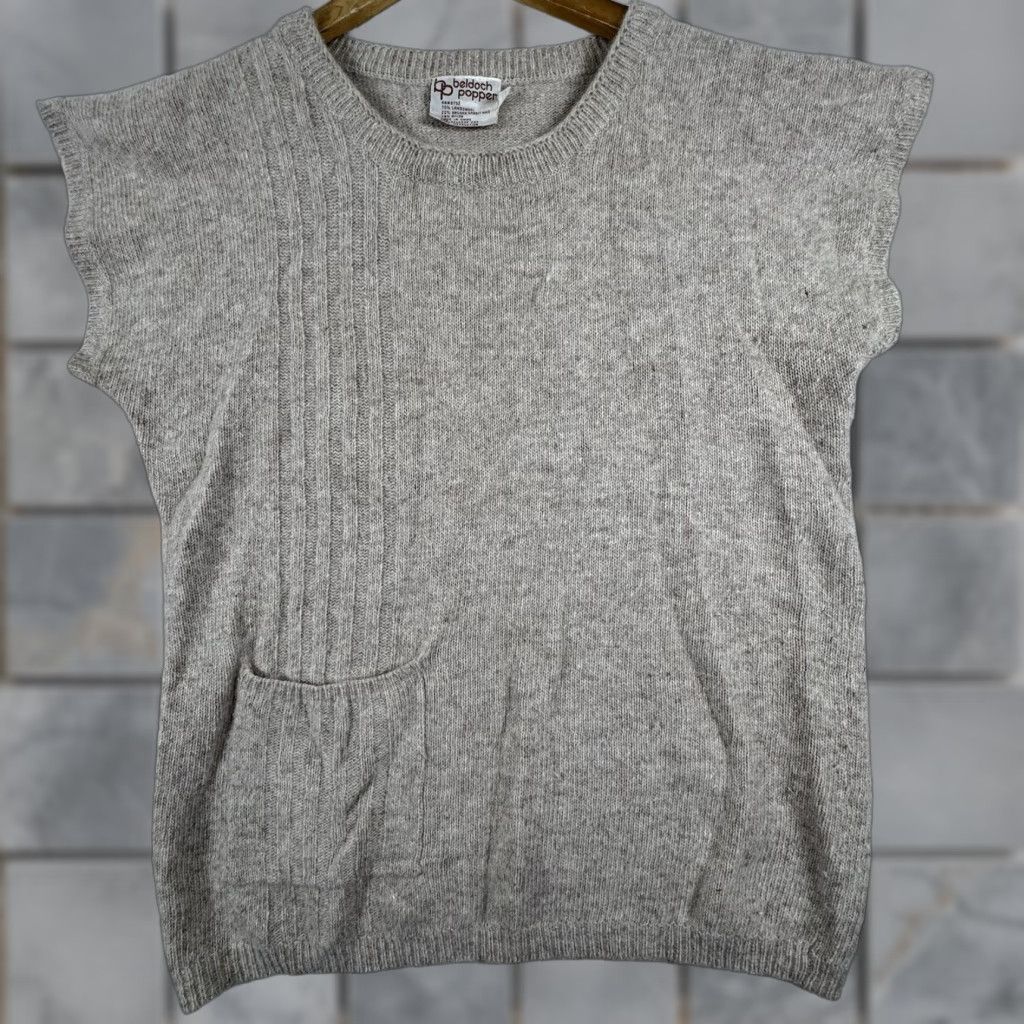 Vintage VINTAGE Beldoch Popper Womens Pullover Sweater M Gray Short Sleeve Wool Angora Embroidered Knit Pulsator? Size M / US 6-8 / IT 42-44 - 1 Thumbnail