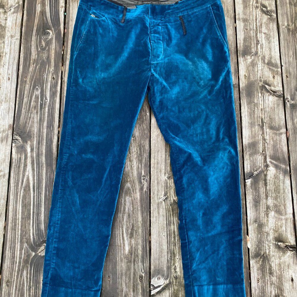 Diesel RARE Velvet Diesel Jeans Pants Size 32 Blue Velour Dress Pa Size US 32 / EU 48 - 5 Thumbnail