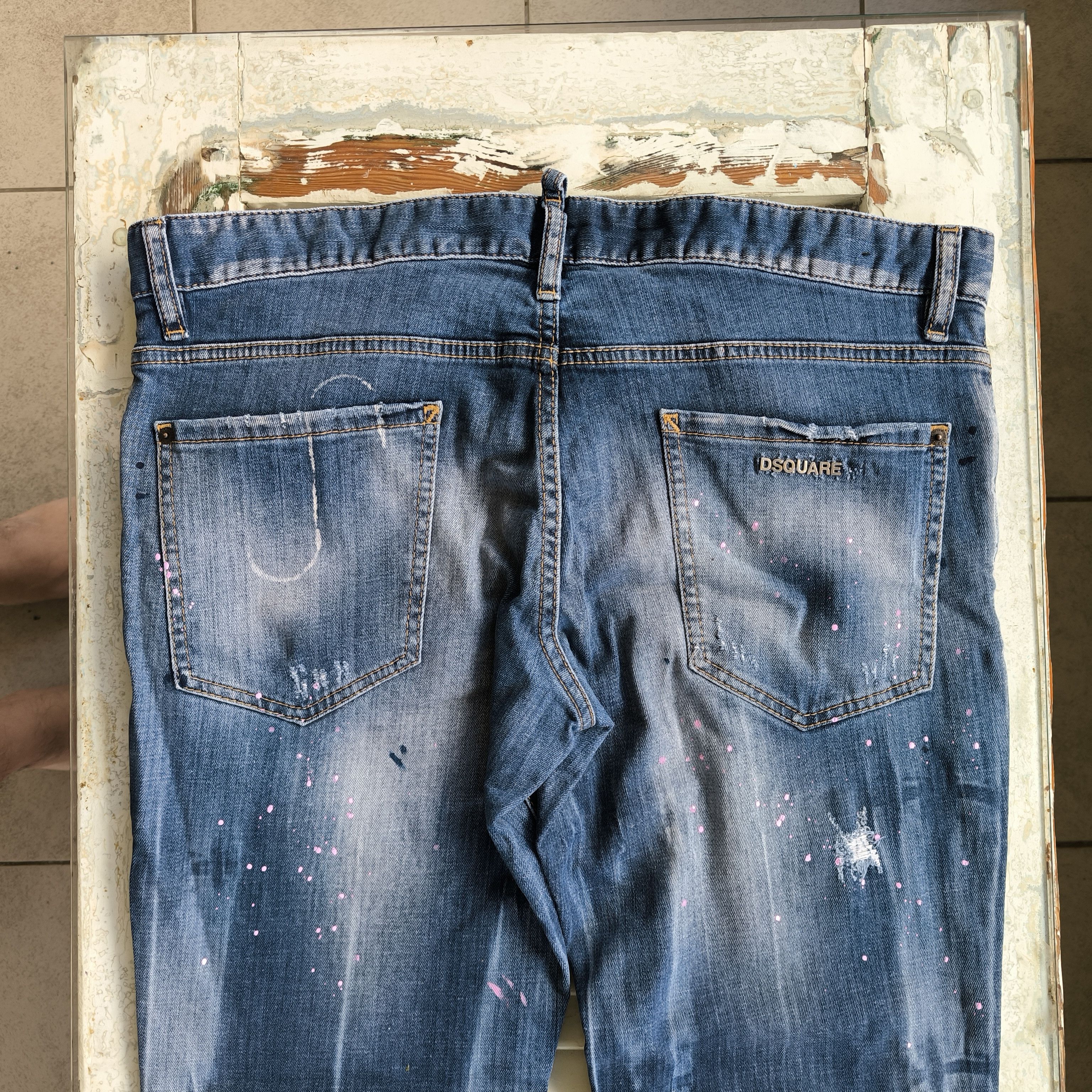 Dsquared2 DSQUARED2 Clement Fit Pink Paint Splatter Distressed Jeans Size US 36 / EU 52 - 10 Thumbnail