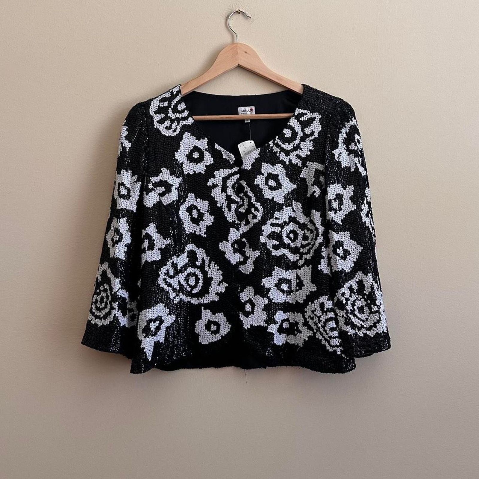 Armani × Vintage Vintage Armani Collezioni Sequin Jacket Size 10 Size L / US 10 / IT 46 - 1 Thumbnail