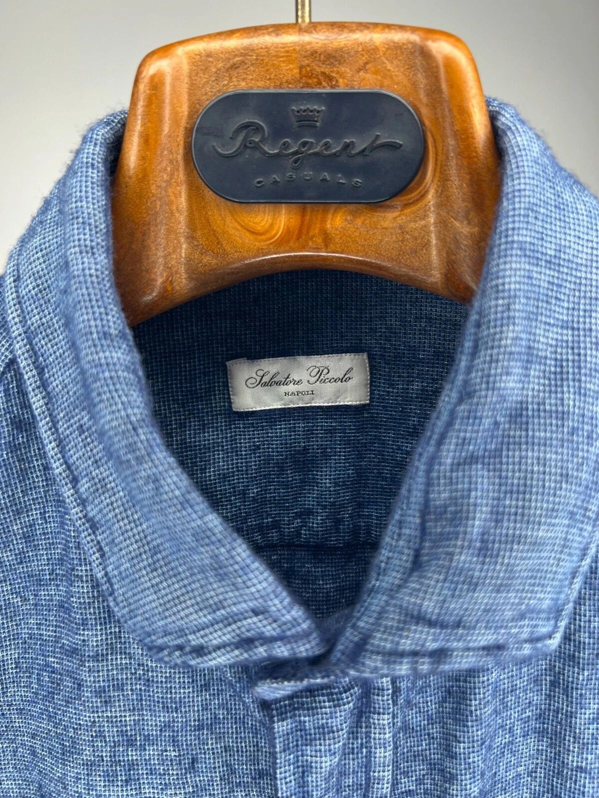 Salvatore Piccolo Salvatore Piccolo Napoli Flannel Blue Casual Shirt 44 17 1/2 Size US L / EU 52-54 / 3 - 6 Thumbnail
