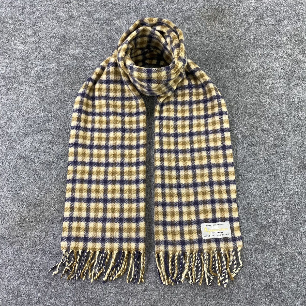 Aquascutum × Vintage Aquasqutum Cashmere Muffler / Scarf / Neckwear -K042 Size ONE SIZE - 1 Thumbnail