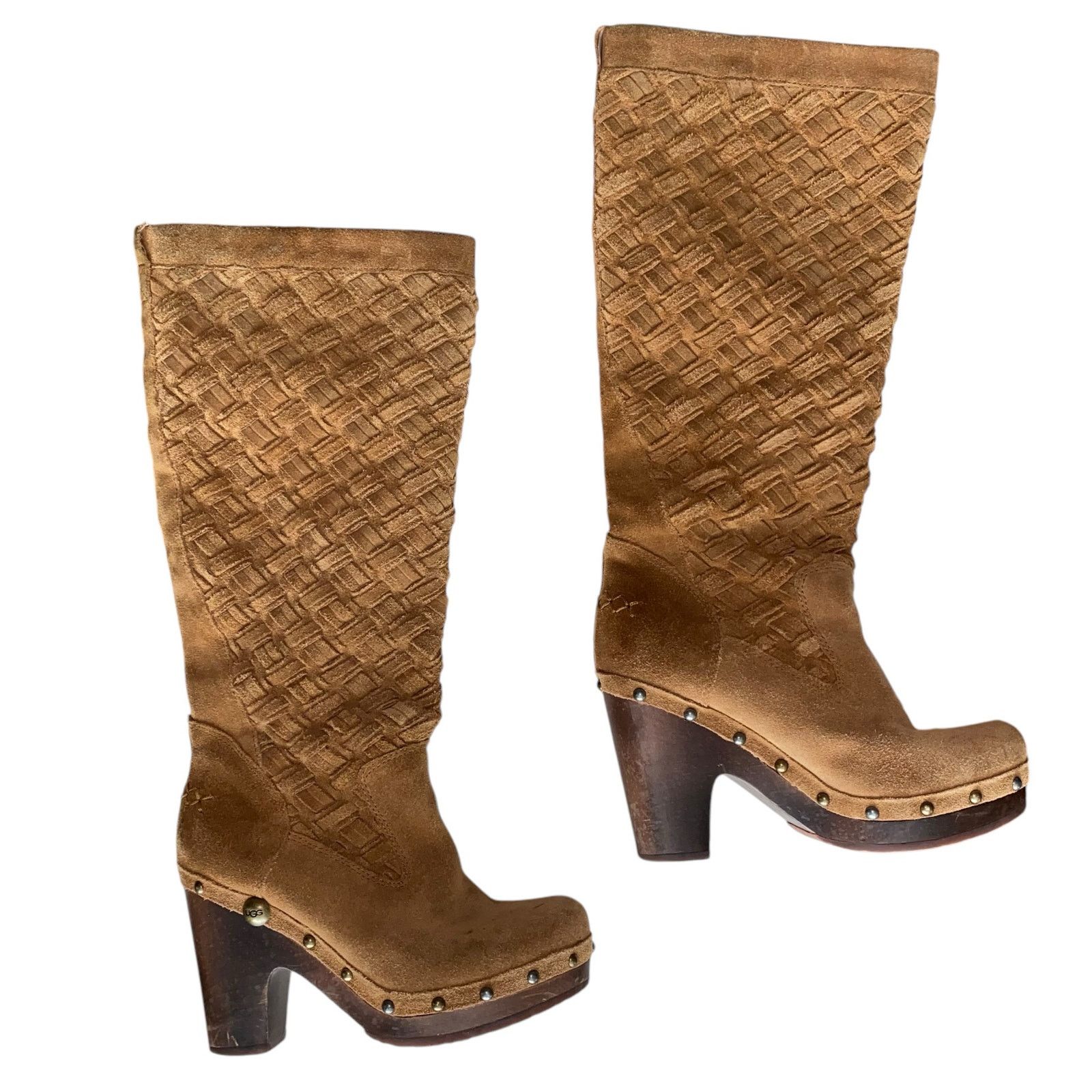 Ugg UGG Arroyo Weave Suede Tall Boots Chestnut 3363 size 6 Grailed