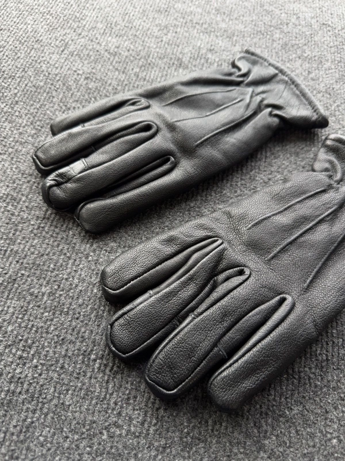 Japanese Brand Vintage Avant Garde Rock Punk Biker Leather Gloves Black 00s Size ONE SIZE - 10 Thumbnail