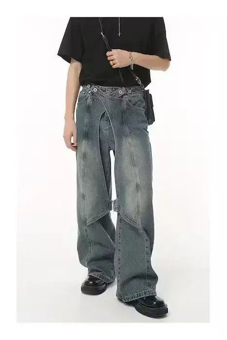 Japanese Brand × Jean × Vintage Spliced Baggy jeans Size US 30 / EU 46 - 3 Thumbnail