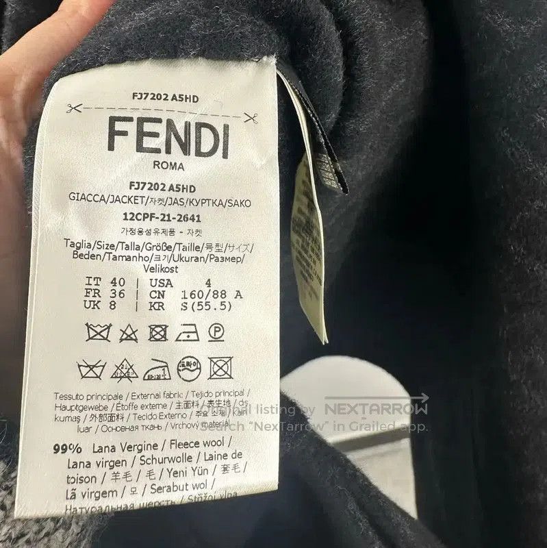 Fendi Fendi Black Wool Long Coat for Women . Size M / US 6-8 / IT 42-44 - 4 Thumbnail