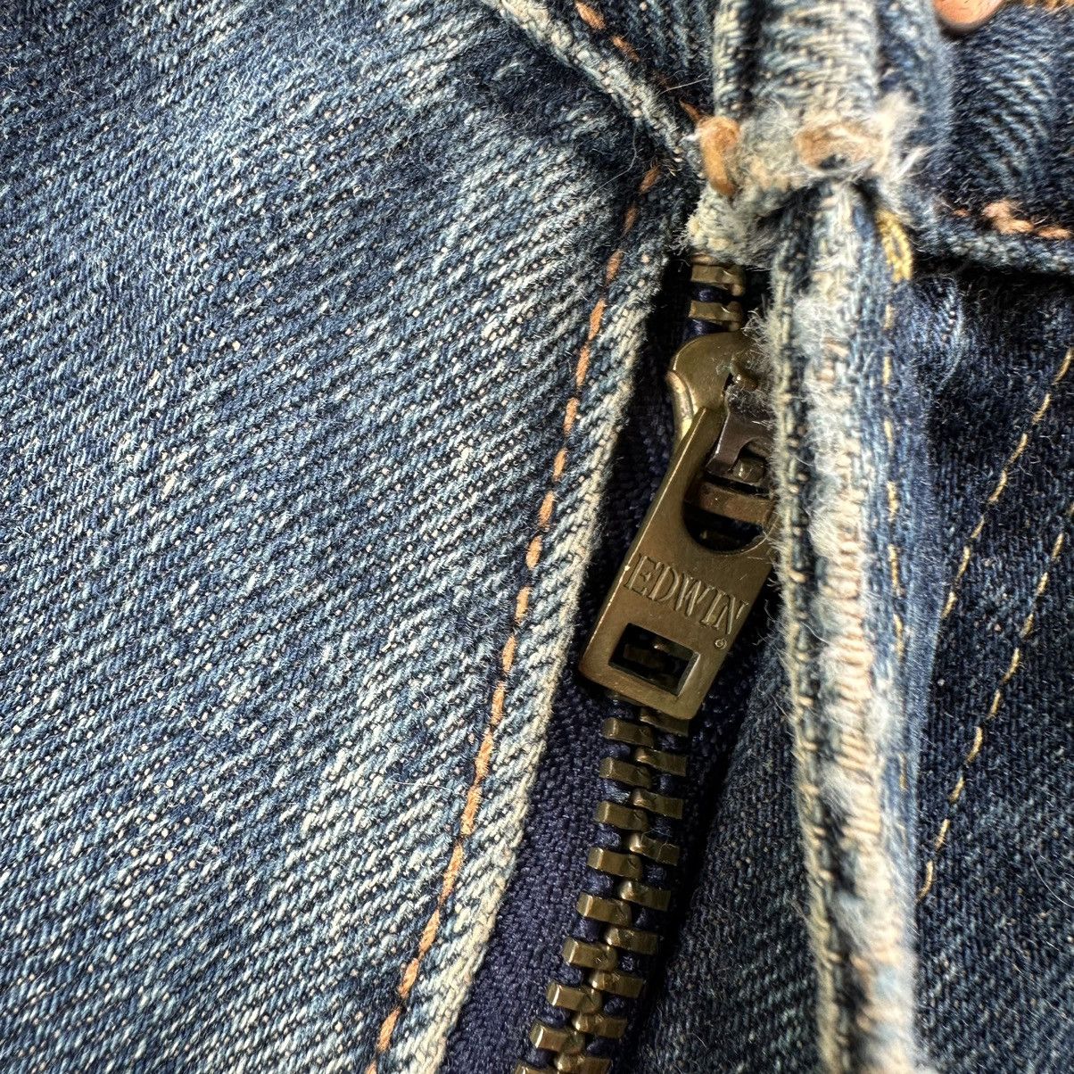 Japanese Brand Vintage Edwin 505x Distressed Faded Denim Jean Pant W29 Size US 29 - 5 Thumbnail