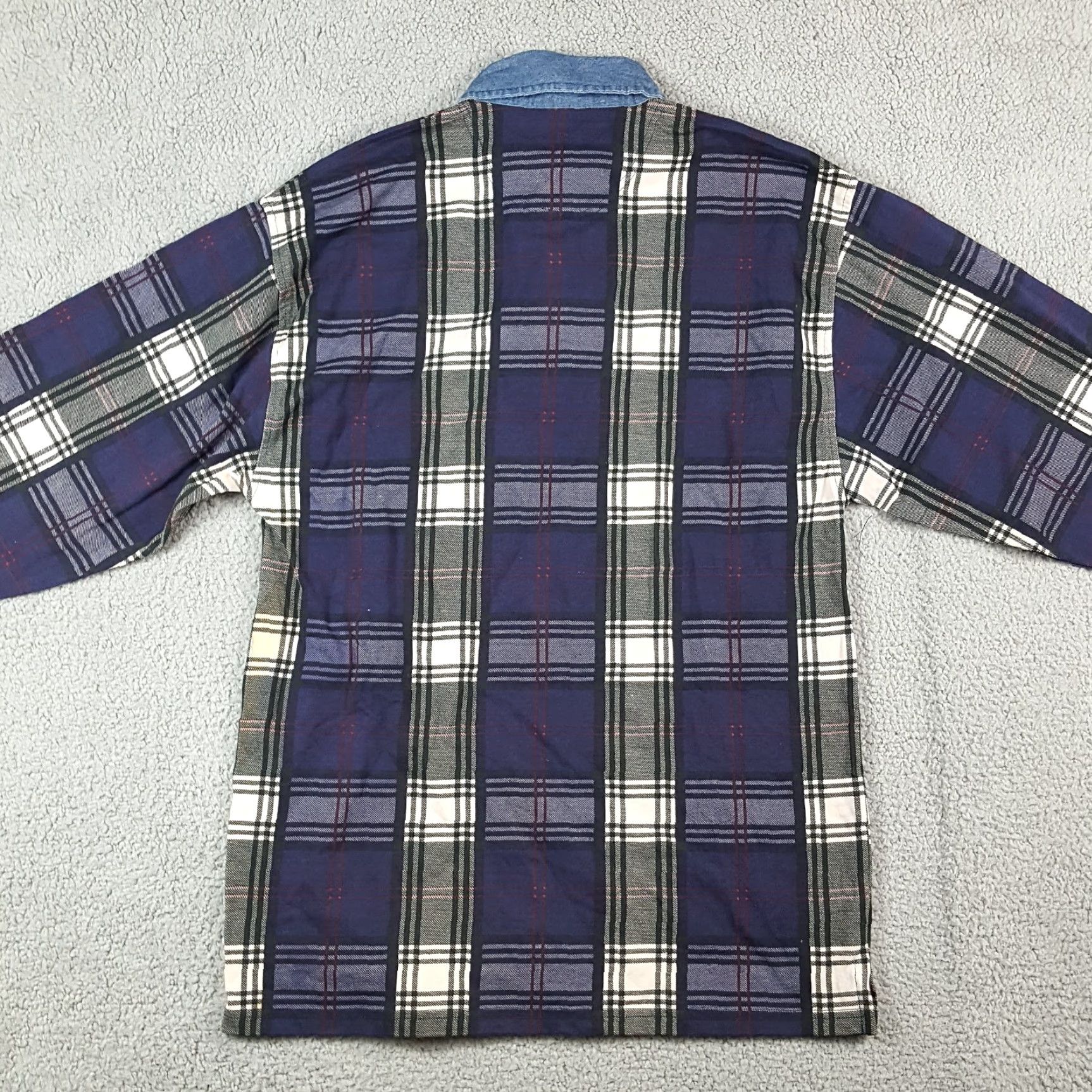Vintage VINTAGE MunsingWear Polo Shirt Men Large Cotton Plaid 90s Casual Work Thick Button Collar Size US L / EU 52-54 / 3 - 5 Thumbnail