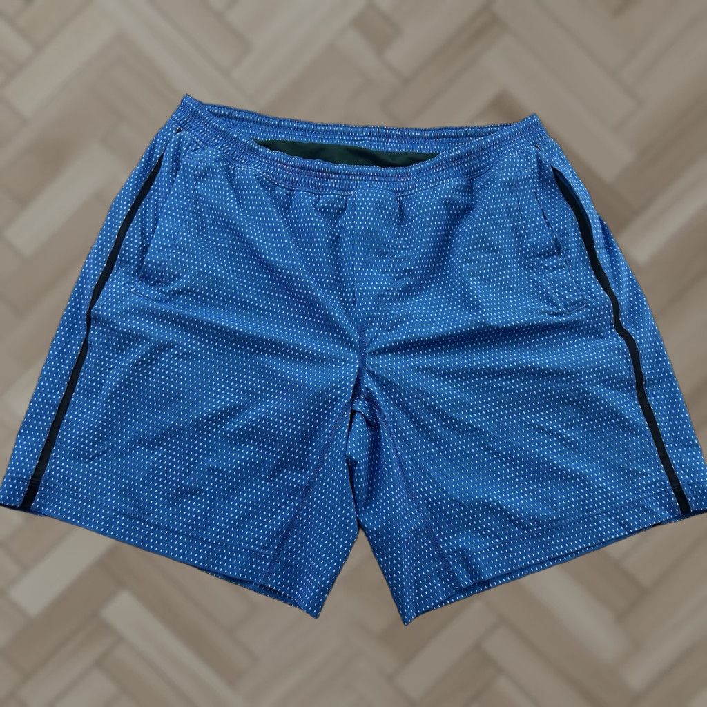 Lululemon Lululemon Lined Pace Breaker Athletic Shorts Men's 2XL Blue White Size US 39 - 1 Thumbnail