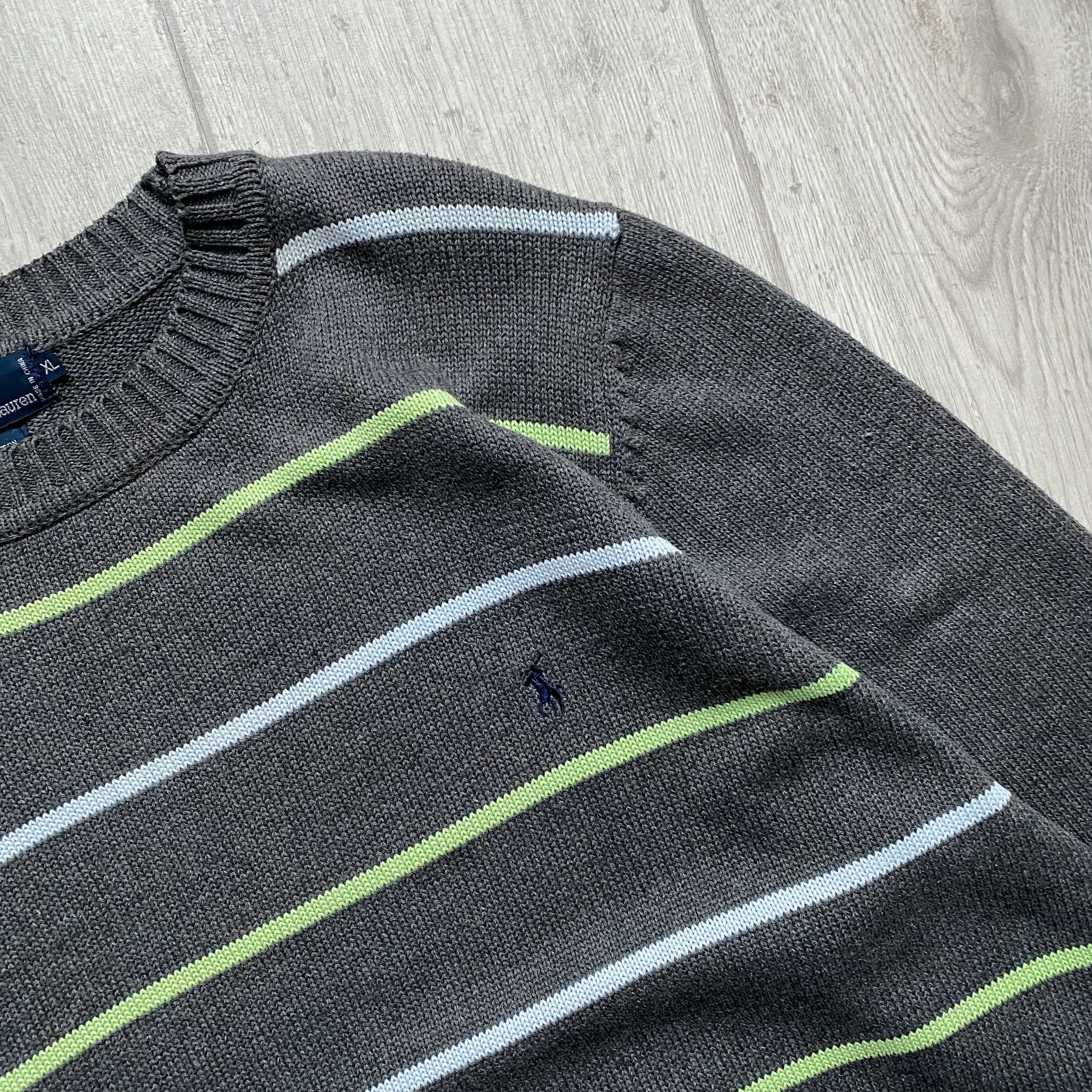 Polo Ralph Lauren 🏇🏼 Vintage 90s Polo RALPH LAUREN Knit Striped Sweater Y2K Size US L / EU 52-54 / 3 - 2 Thumbnail