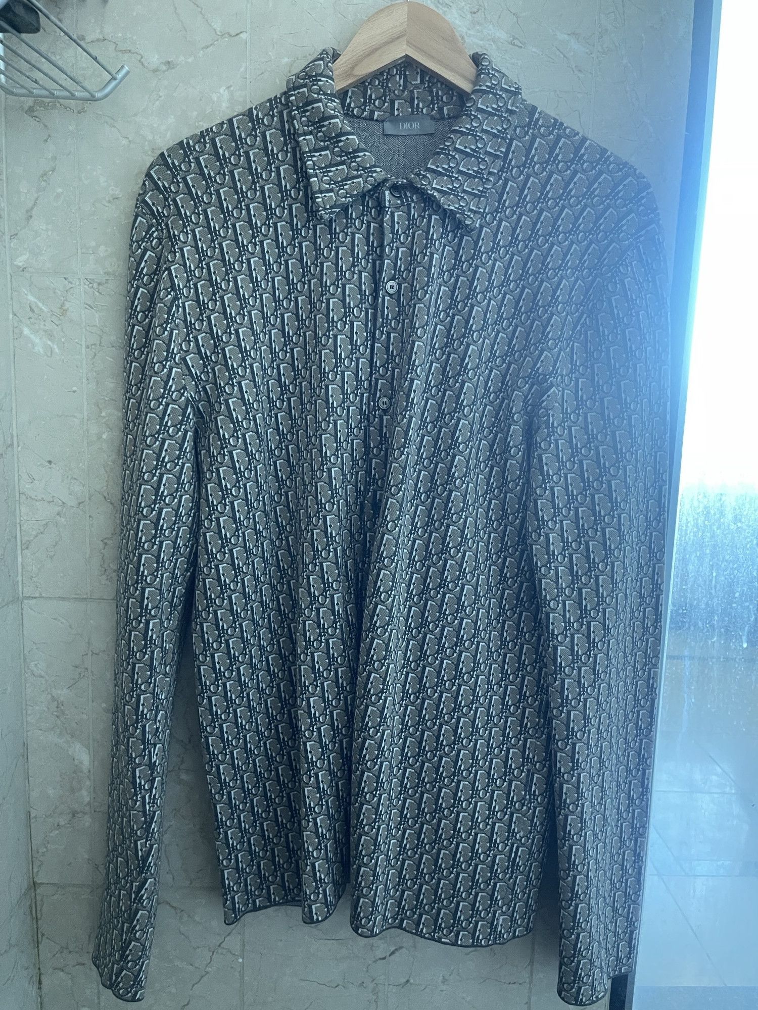 Dior DIOR - Oblique Jacquard Print Shirt Size US L / EU 52-54 / 3 - 3 Thumbnail