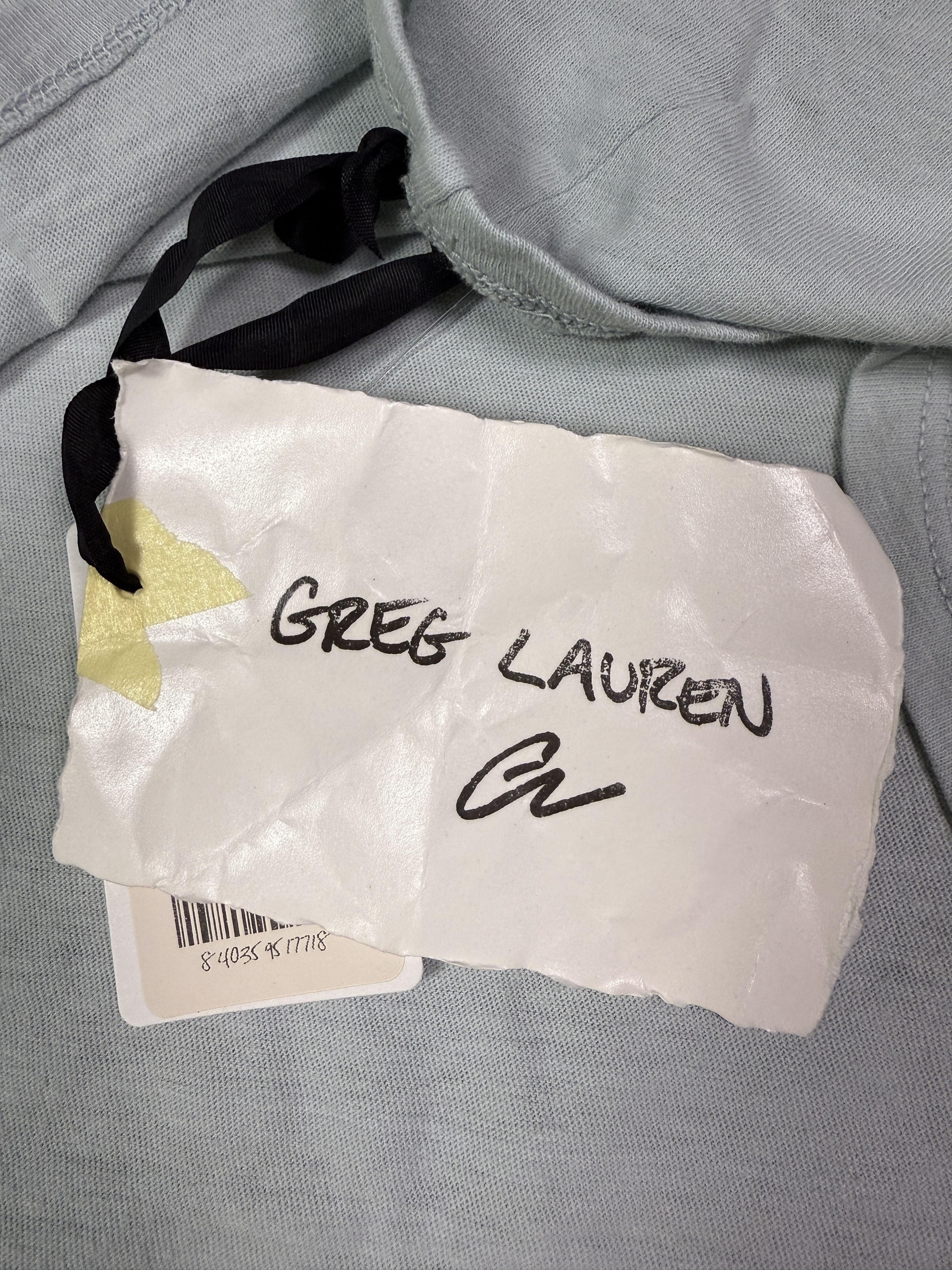 Greg Lauren $290 Greg Lauren Light Blue V Neck Tee Size US XXL / EU 58 / 5 - 6 Thumbnail