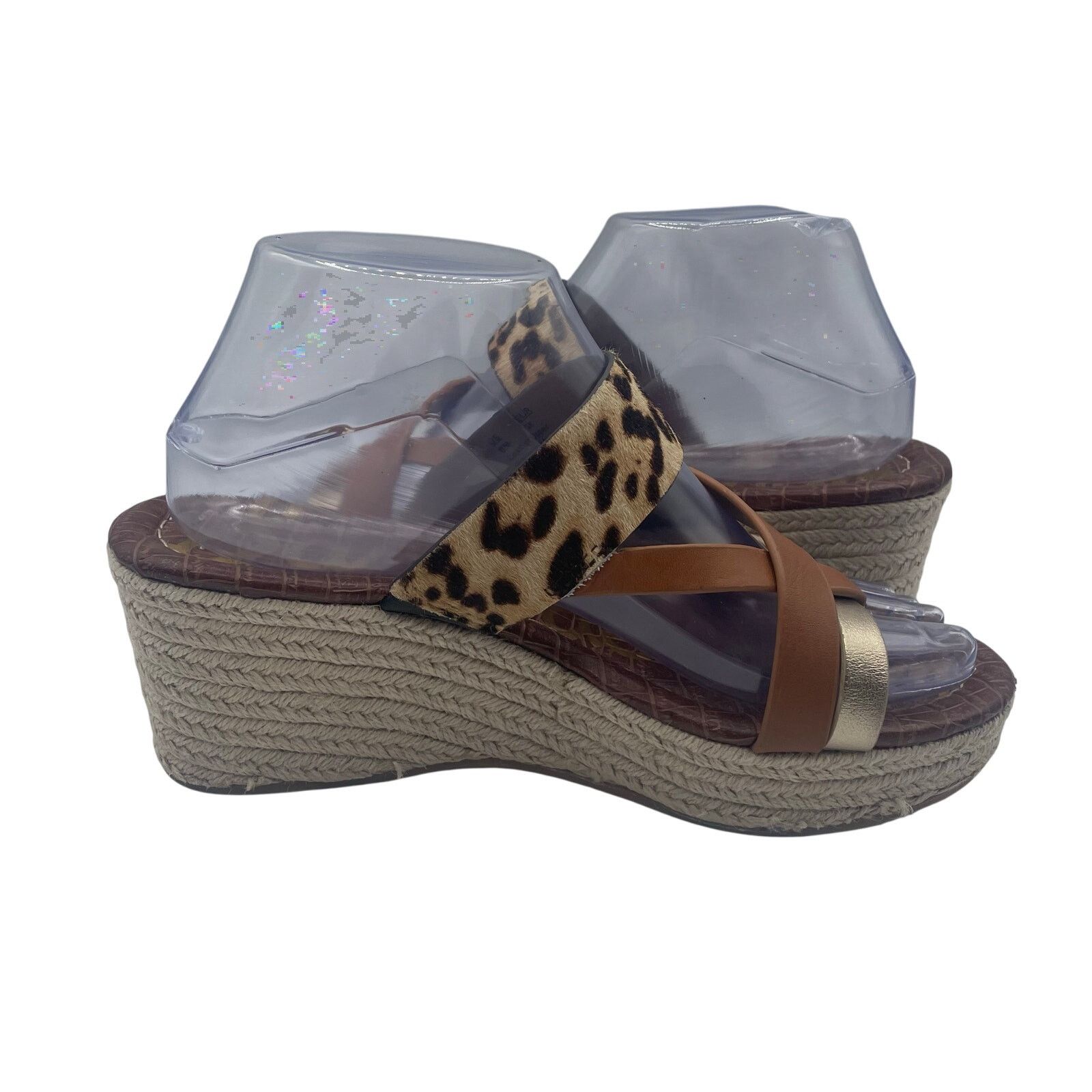 Sam Edelman Sam Edelman Raleigh Leopard Print Espradrille Wedge Sandal 8 Size US 8 / IT 38 - 4 Thumbnail