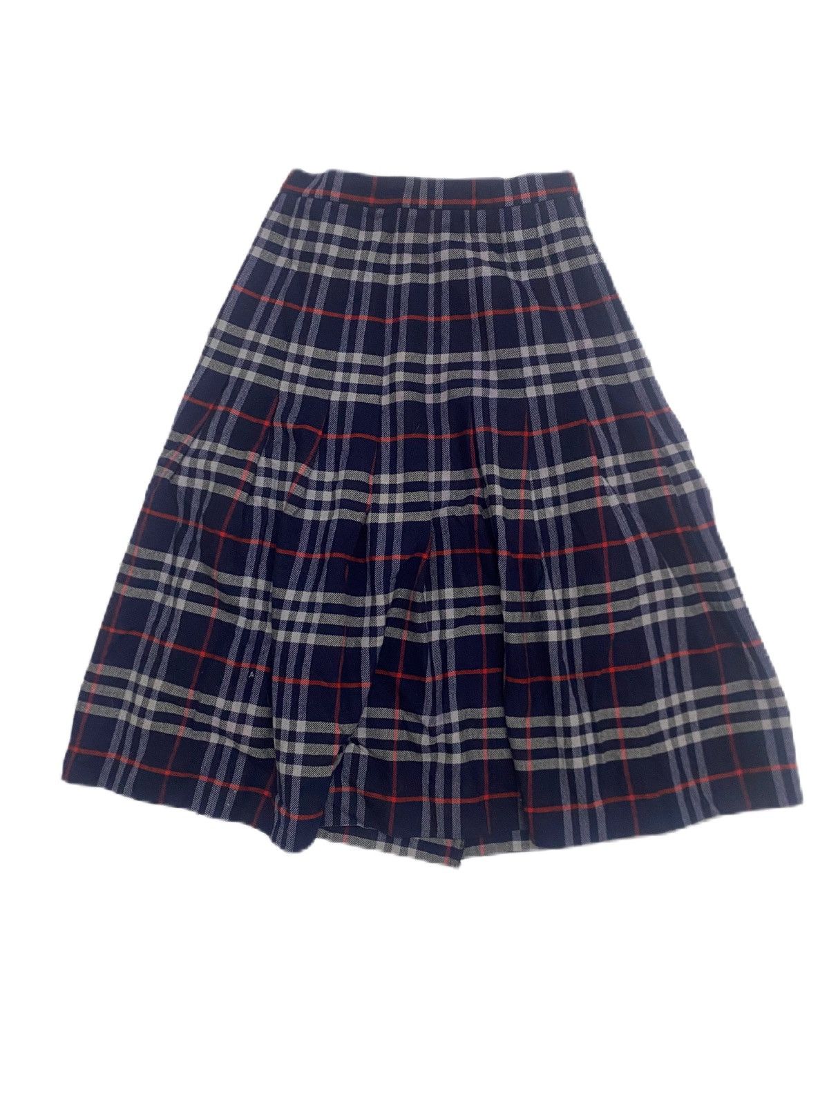 Burberry VINTAGE BURBERRY’S LONDON CHECKERED WOOL MAXI SKIRT Size 25" / US 0 / IT 36 - 2 Thumbnail