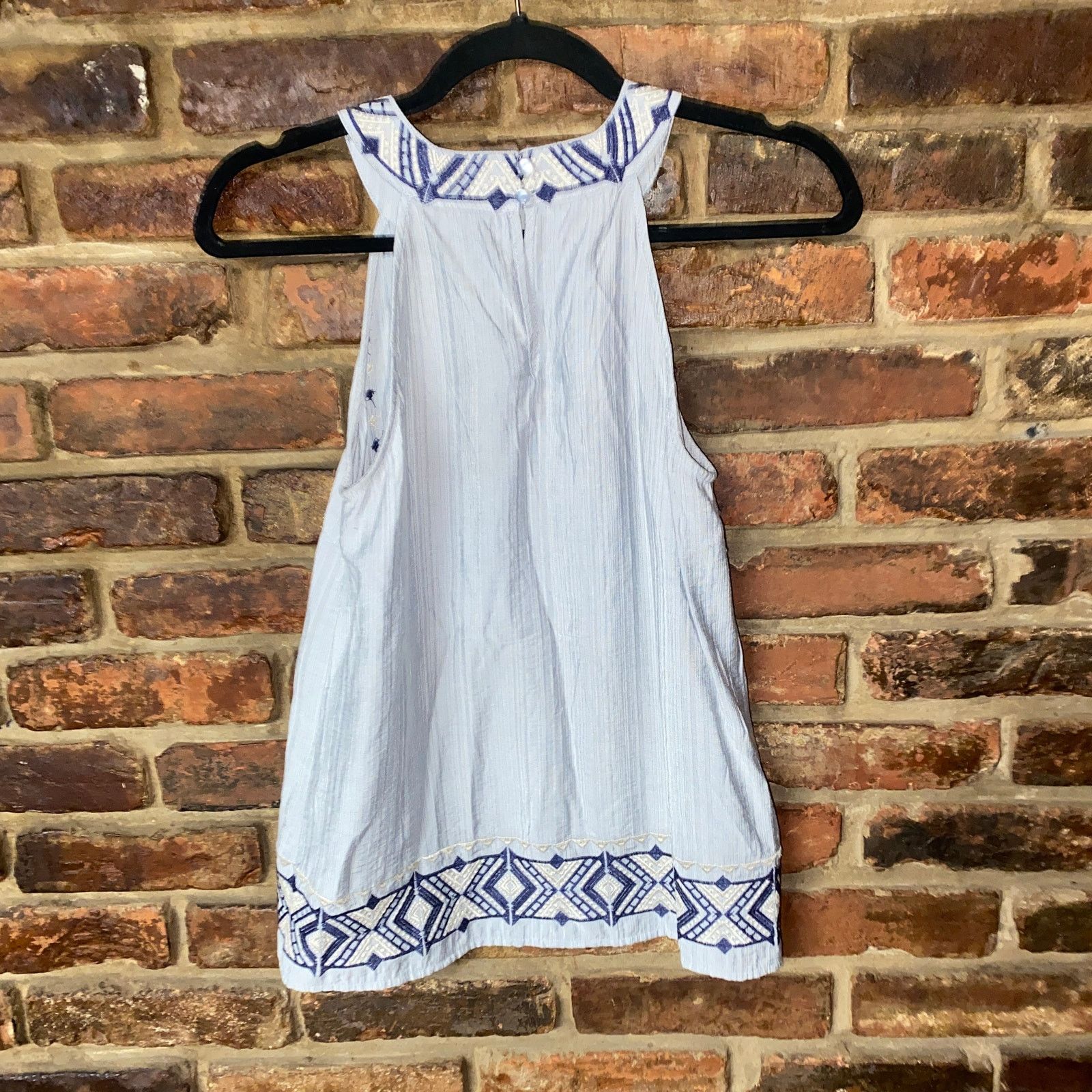 Other THML Blue Embroidered Sleeveless Keyhole Halter Tank Top XS Size XS / US 0-2 / IT 36-38 - 7 Thumbnail