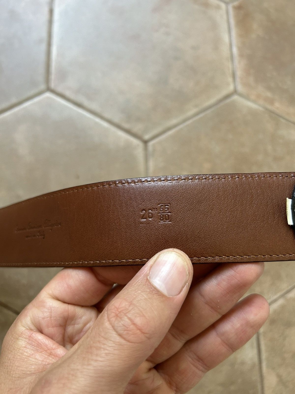 RALPH LAUREN ALLIGATOR BELT LEATHER SILVER BUCKLE