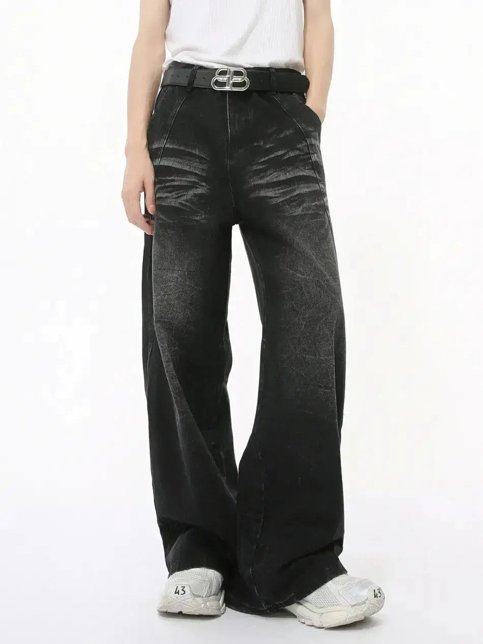 Japanese Brand Retro wide leg cat whisker jeans Size US 32 / EU 48 - 1 Thumbnail