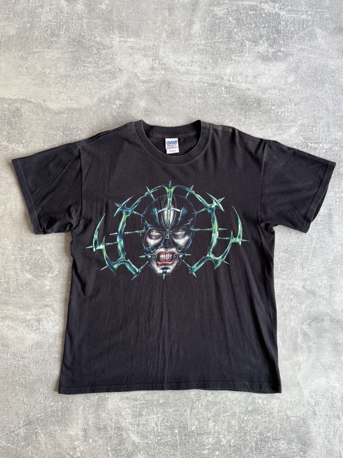 Vintage Vintage 90s Dark Wear Tribal Rave Rock Metal T-shirt Size US L / EU 52-54 / 3 - 1 Thumbnail