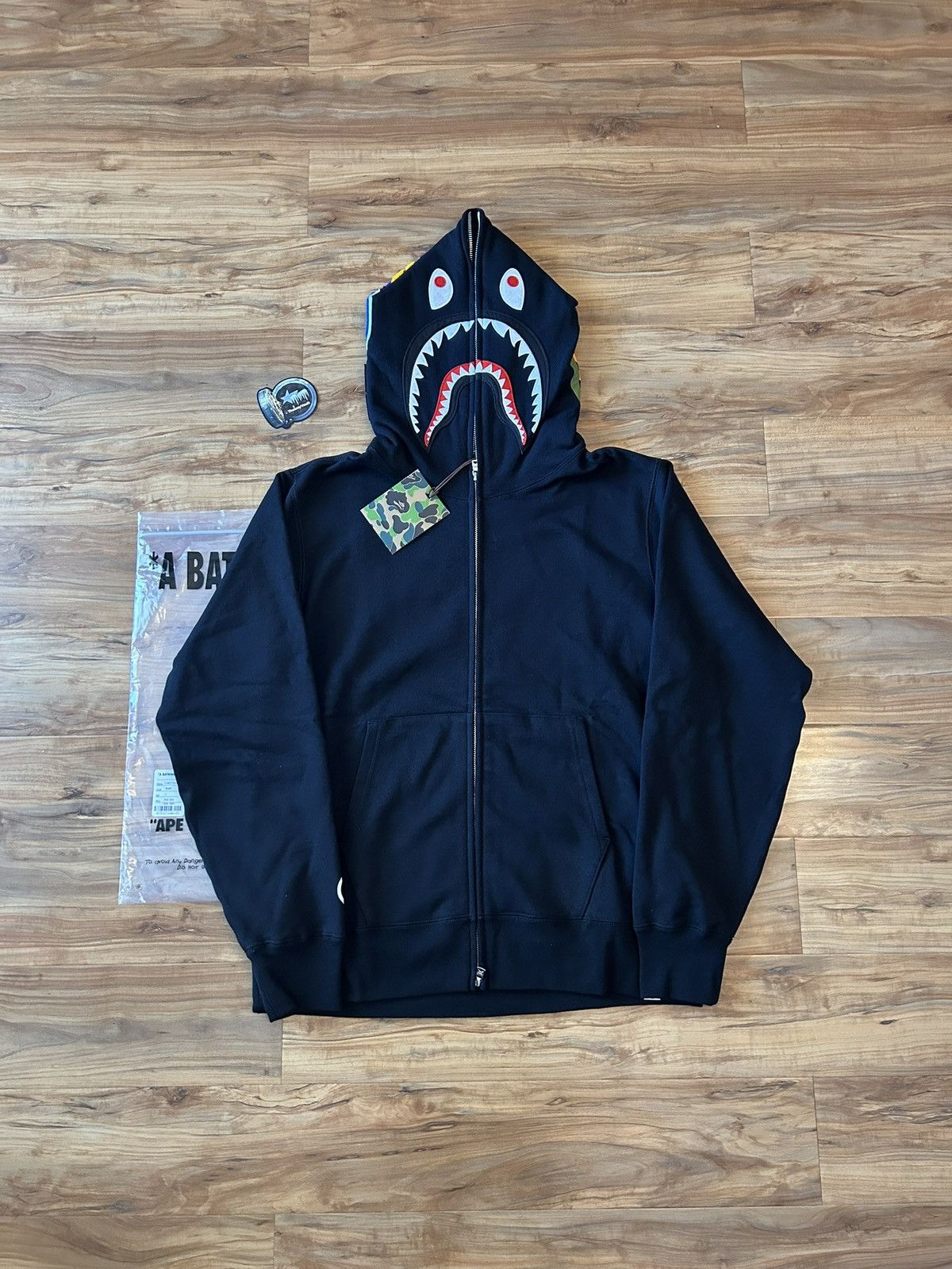 NEW Bape Black Shark Full Zip Hoodie