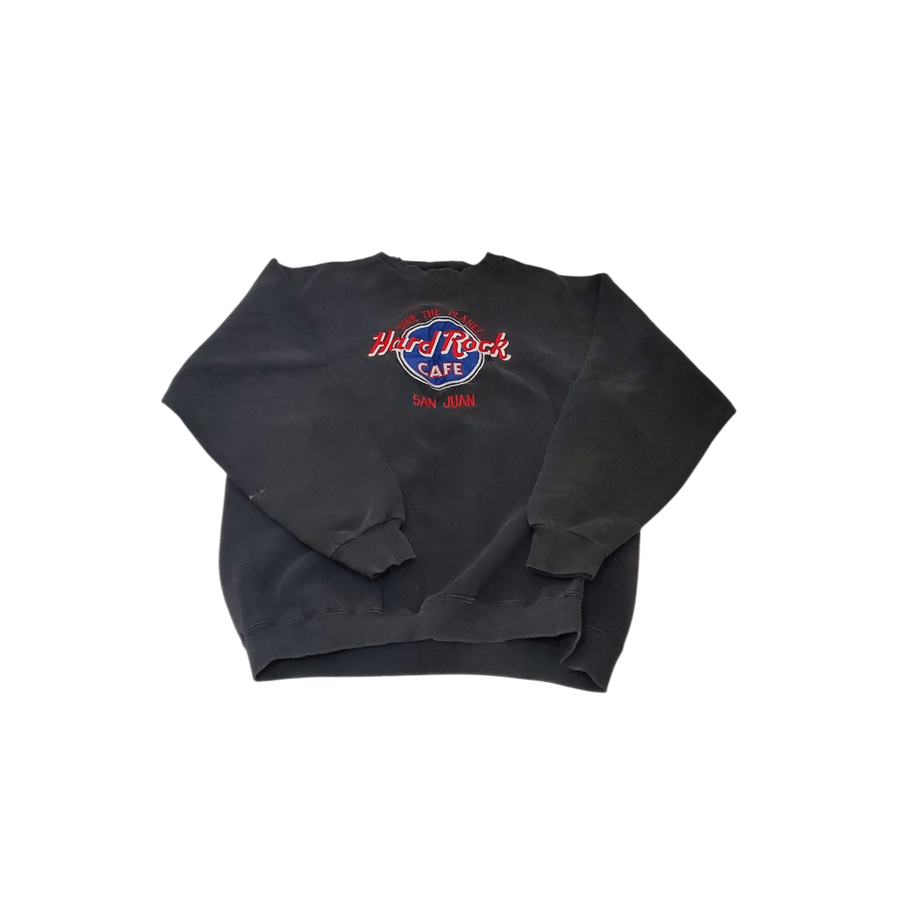 Vintage 90s Hard Rock San Juan Embroidered Sweatshirt Size US L / EU 52-54 / 3 - 1 Thumbnail