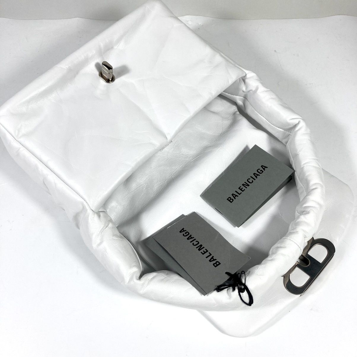 Balenciaga Balenciaga Small Monaco Leather Shoulder Bag Optic White NEW Size ONE SIZE - 7 Thumbnail