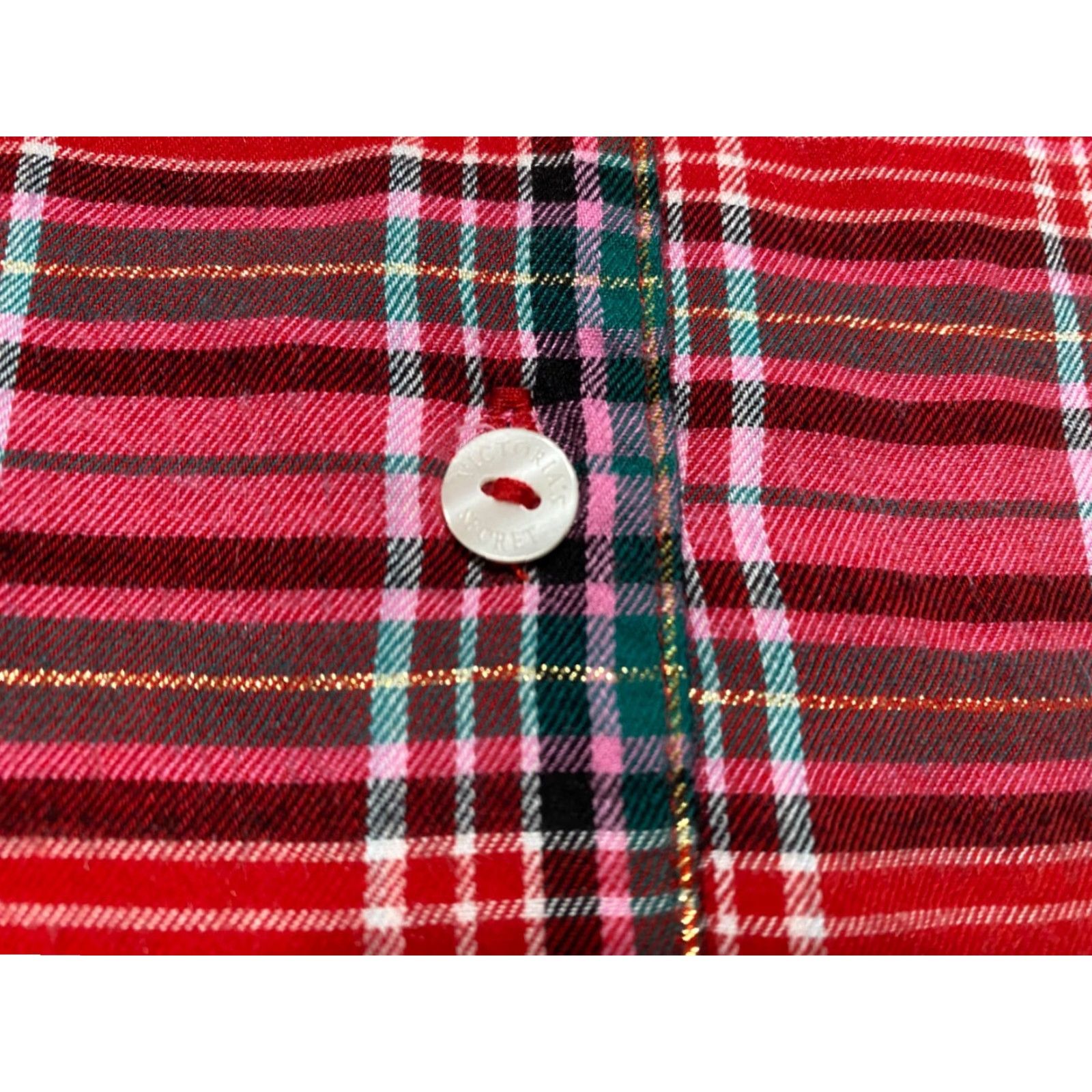 Victoria's Secret Victoria’s Secret Womens Pajama Top Shirt S Multicolor Plaid Flannel Cotton Blend Long Sleeve Collared Button NWT New Size S / US 4 / IT 40 - 4 Thumbnail