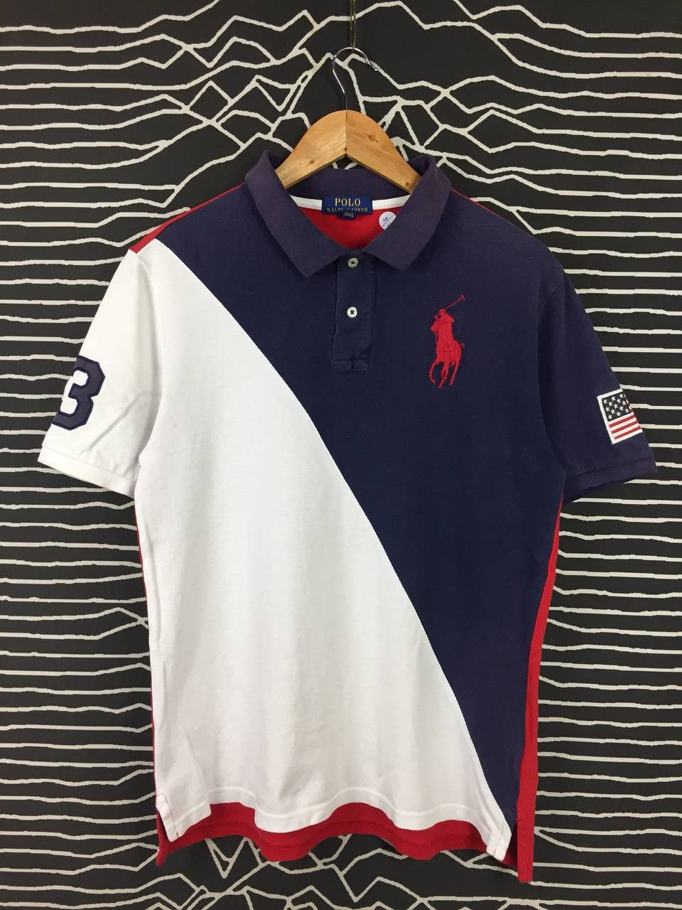 Polo Ralph Lauren Vtg Polo Ralph Lauren Big Pony USA Flag Polo Tee Size US M / EU 48-50 / 2 - 1 Thumbnail