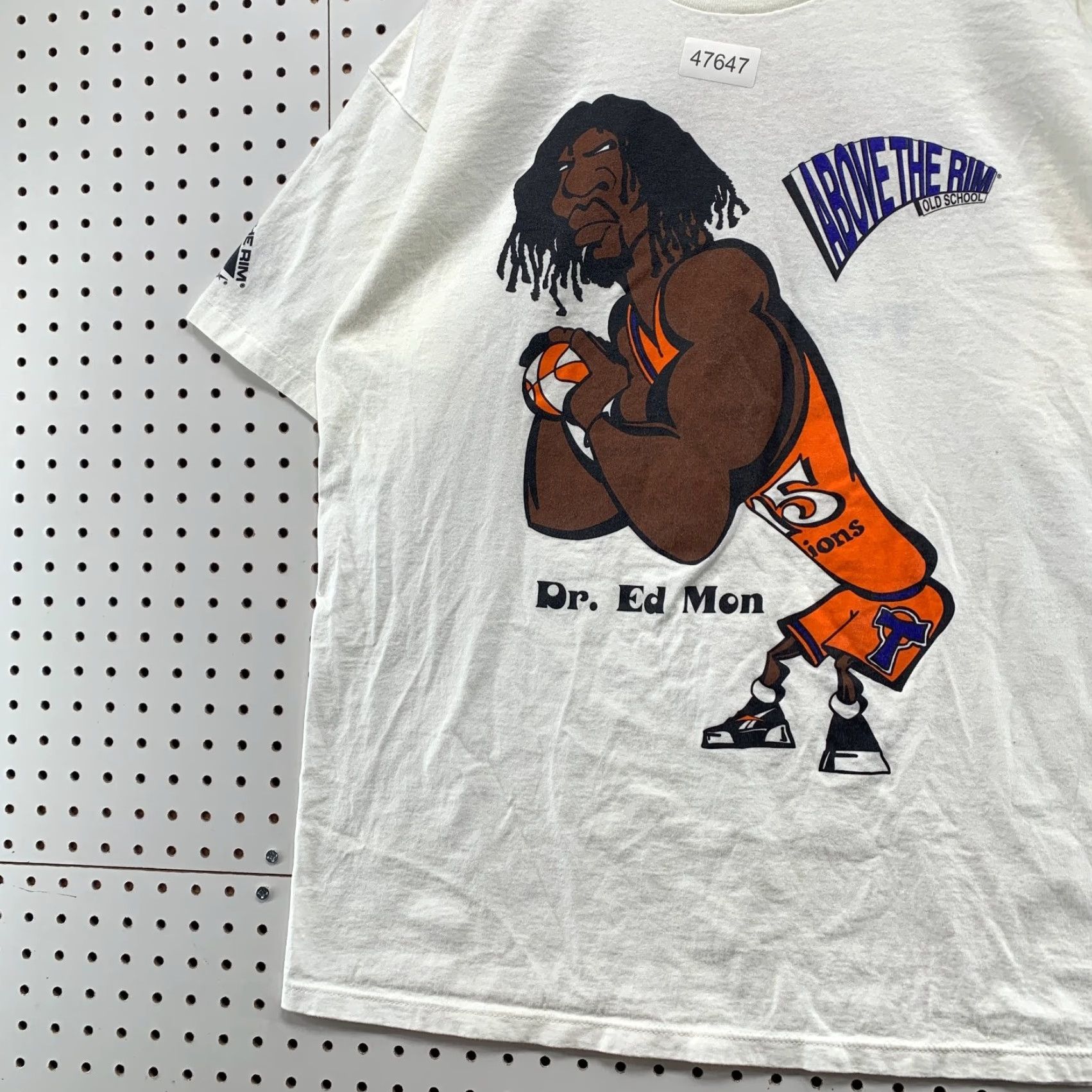 Vintage Vintage Above The Rim Dr Ed Mon Shirt Mens XL White Single Stitch Hoop Wear ATR Size US XL / EU 56 / 4 - 5 Thumbnail