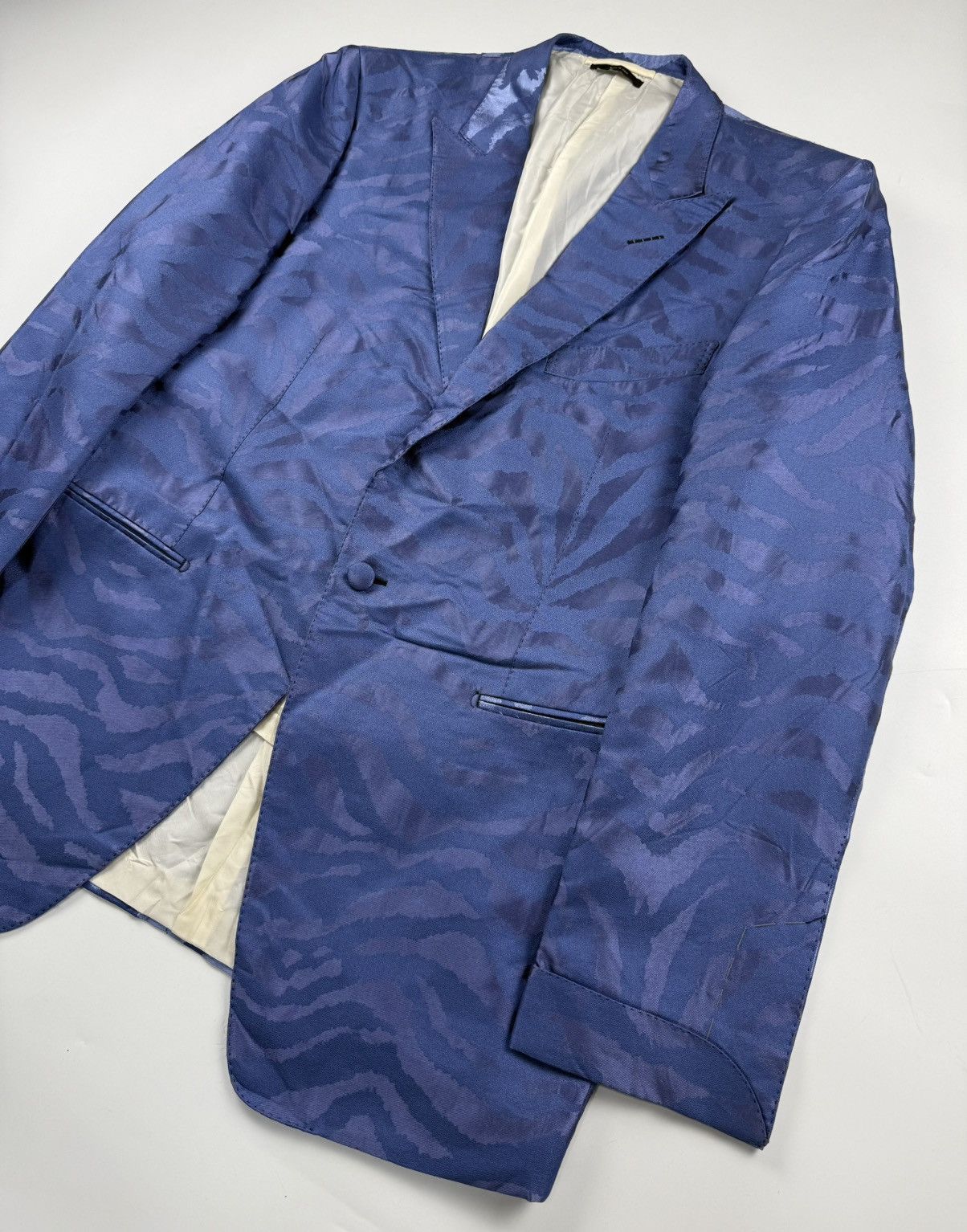 Tom Ford Tom Ford S/S’15 Jacquard Zebra Print Silk Jacket Size US L / EU 52-54 / 3 - 5 Thumbnail