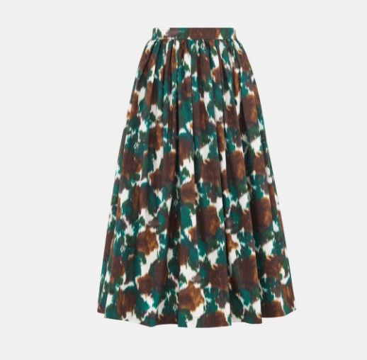 o1w1db11124 Cotton And Silk Poplin Skirt in Multicolor