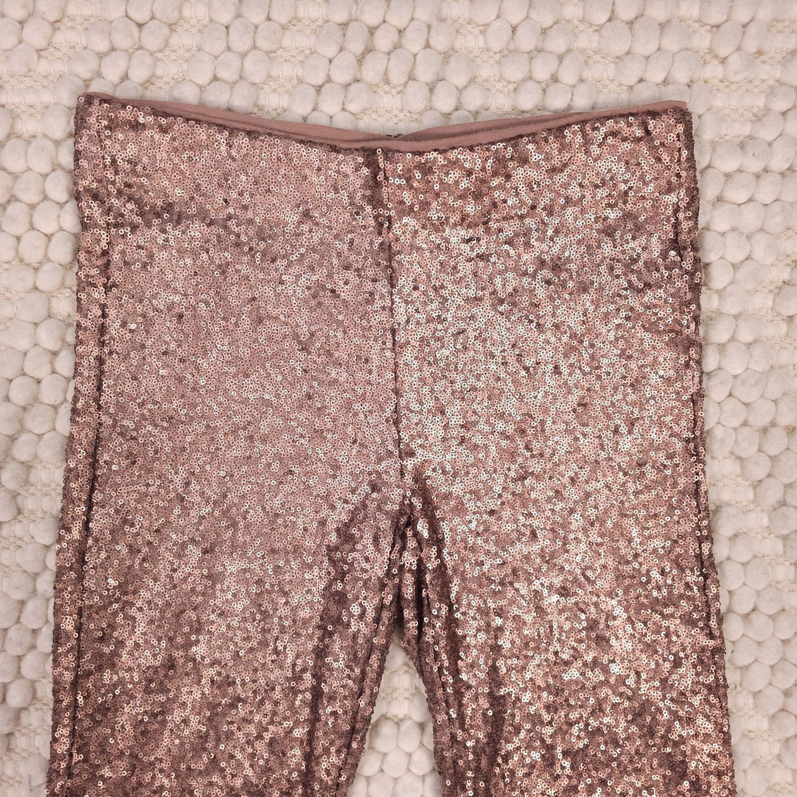Other Bronze Shiny Sequin Pants Sz Small Size 27" / US 4 / IT 40 - 2 Thumbnail
