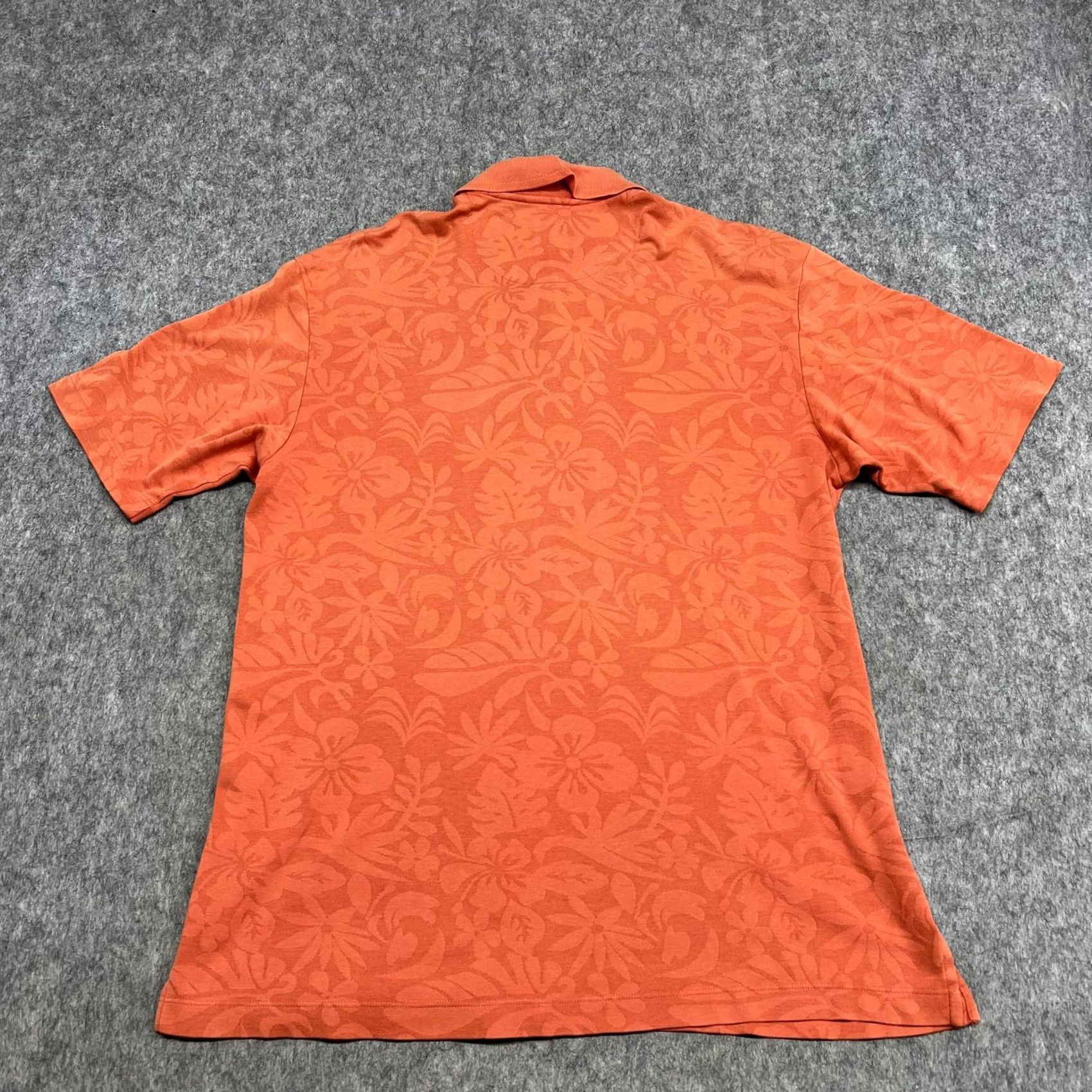 Tommy Bahama Tommy Bahama Polo Shirt Mens L Orange Floral Jacquard Pima Cotton Tropical Golf Casual Size US L / EU 52-54 / 3 - 2 Thumbnail