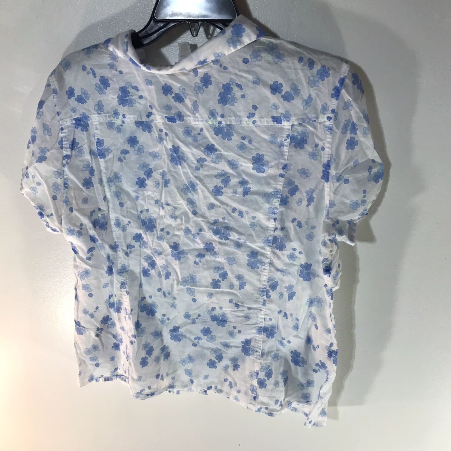 Route 66 Route Women's Multicolored Floral Sheer Cotton Button-Up Shirt XL Summer Casual Womens Size XL / US 12-14 / IT 48-50 - 2 Thumbnail
